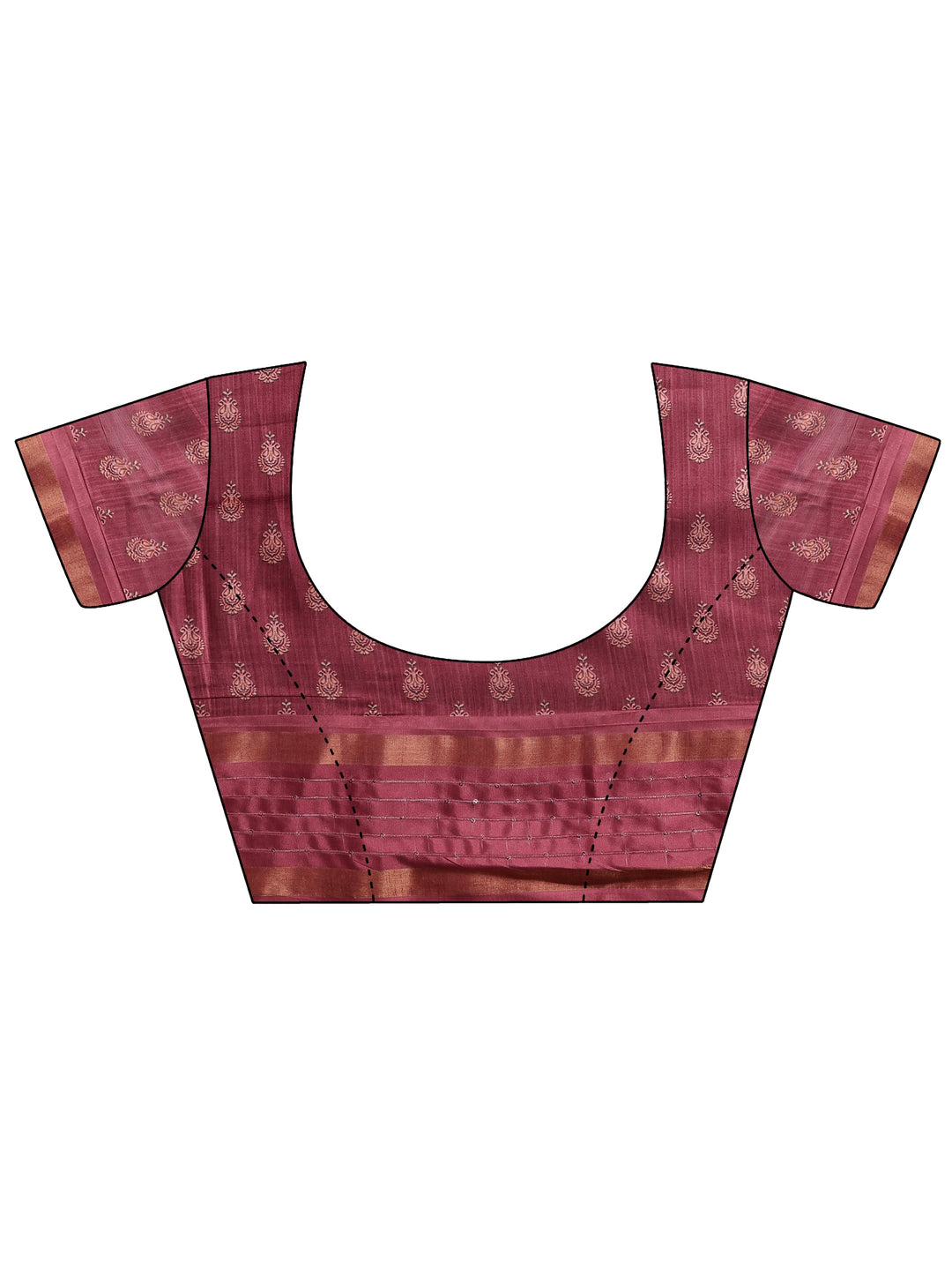  Coral Printed Silk blend Saree With Unstitched Blouse Piece 