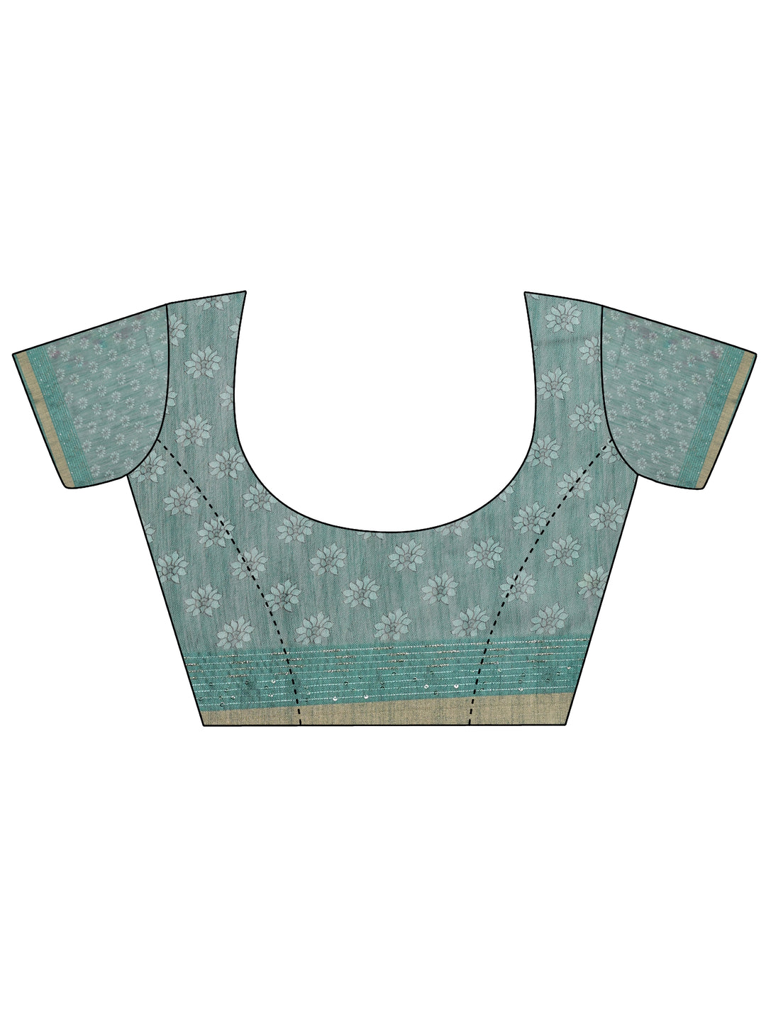  Purple Printed Cotton Blend Saree With Unstitched Blouse Piece 