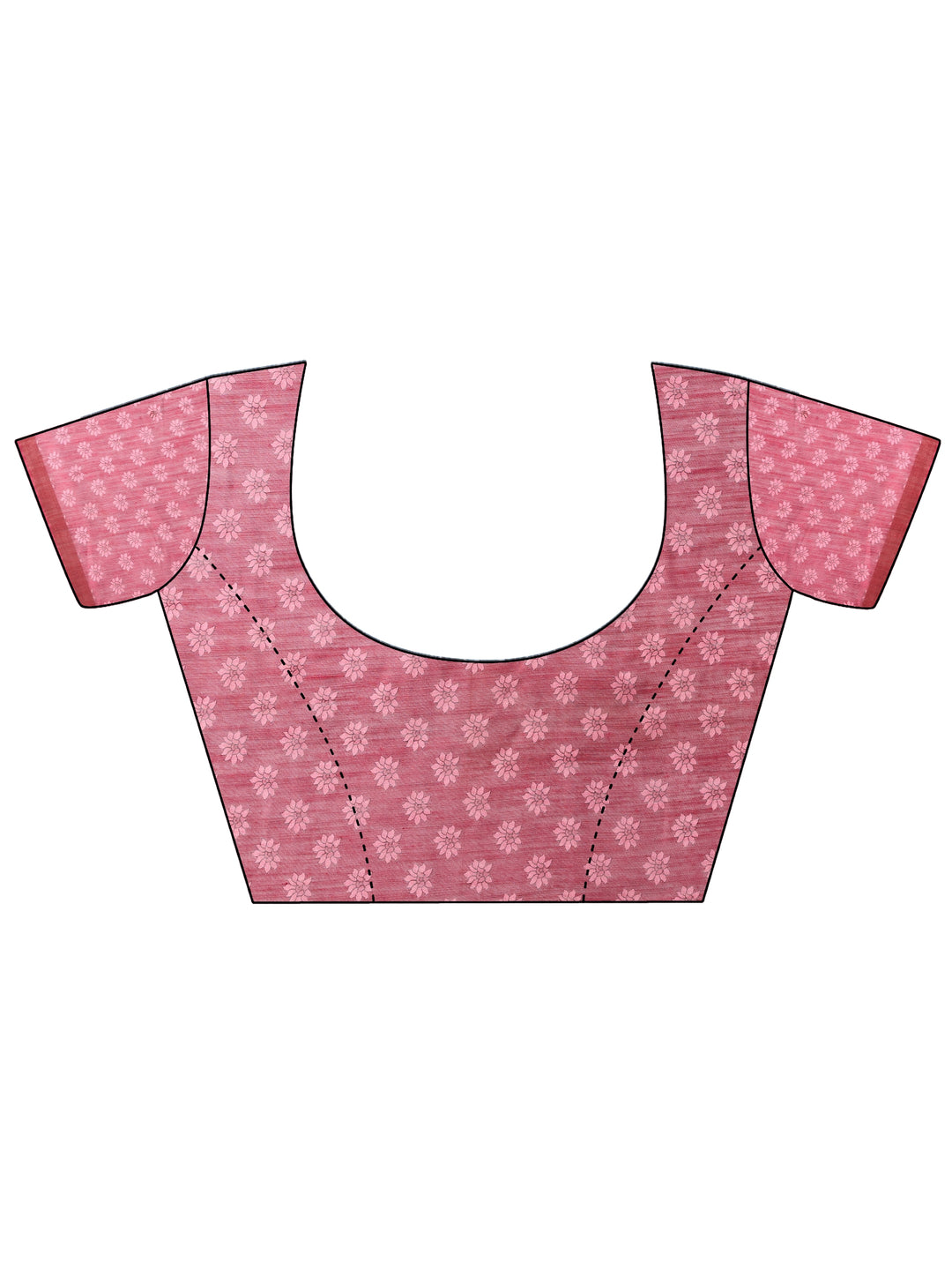  Green Printed cotton blend Saree With Unstitched Blouse Piece 