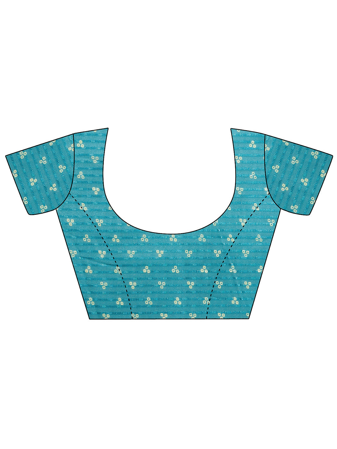  Teal Bandhani Printed Chiffon Saree With Unstitched Blouse Piece 