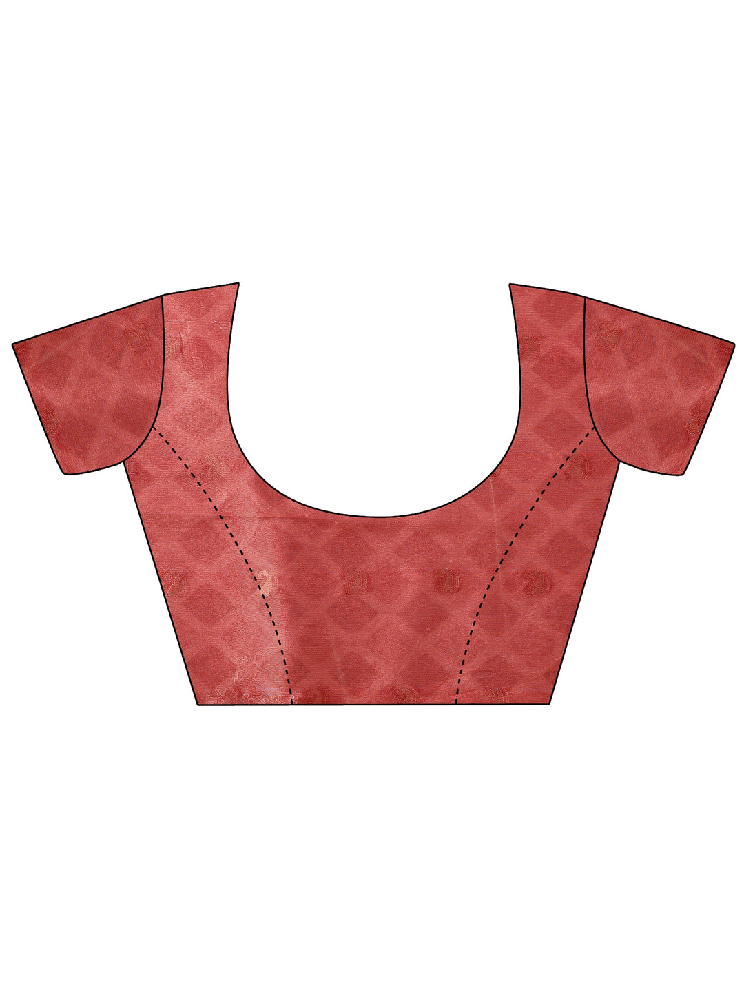  Peach Woven Design Silk Blend Saree With Unstitched Blouse Piece 