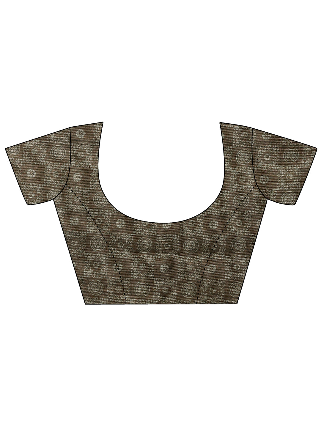  Green Printed Silk Blend Saree With Unstitched Blouse Piece 