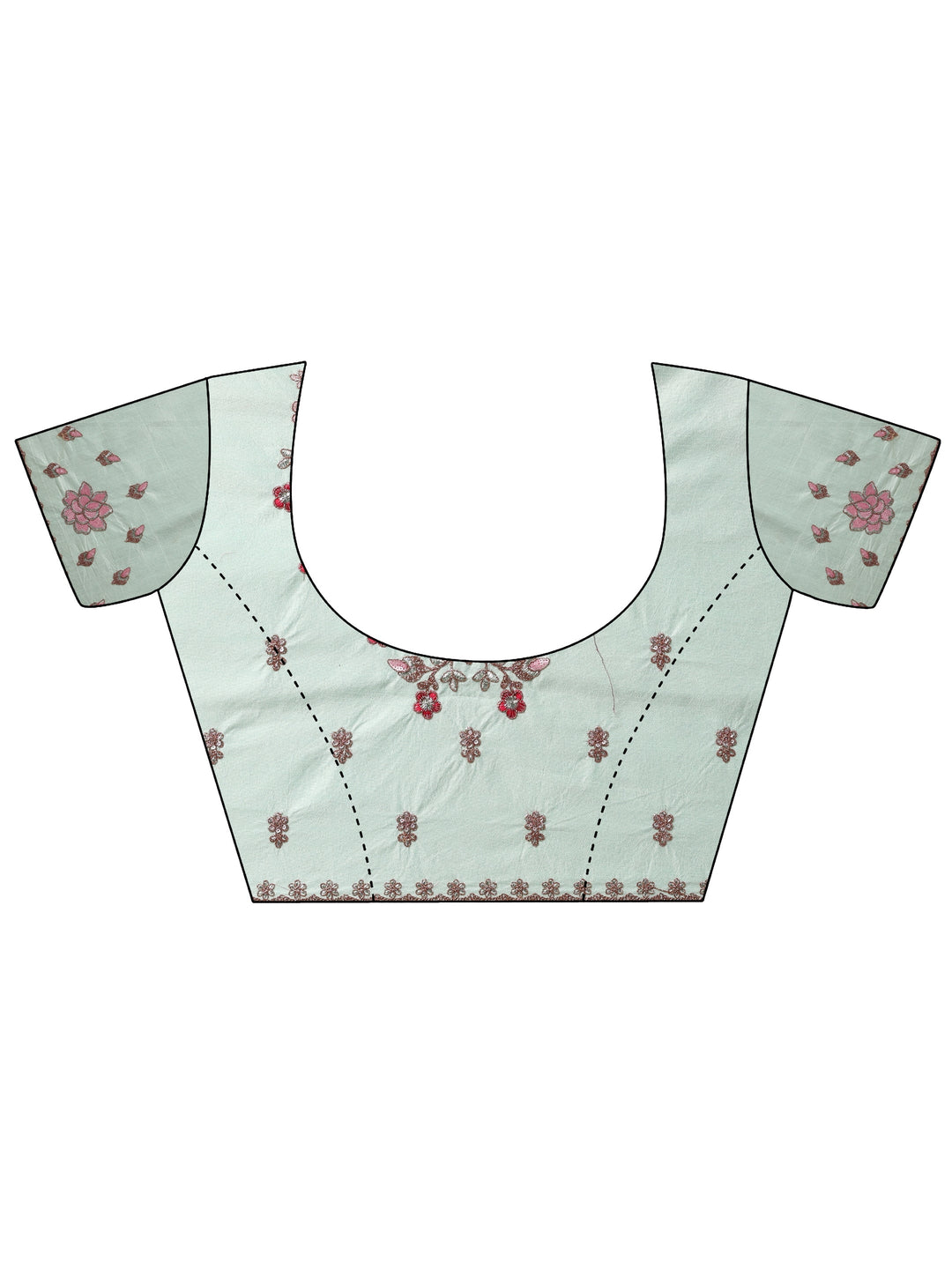  Pink Printed Georgette Sarees With Unstitched Blouse Piece 