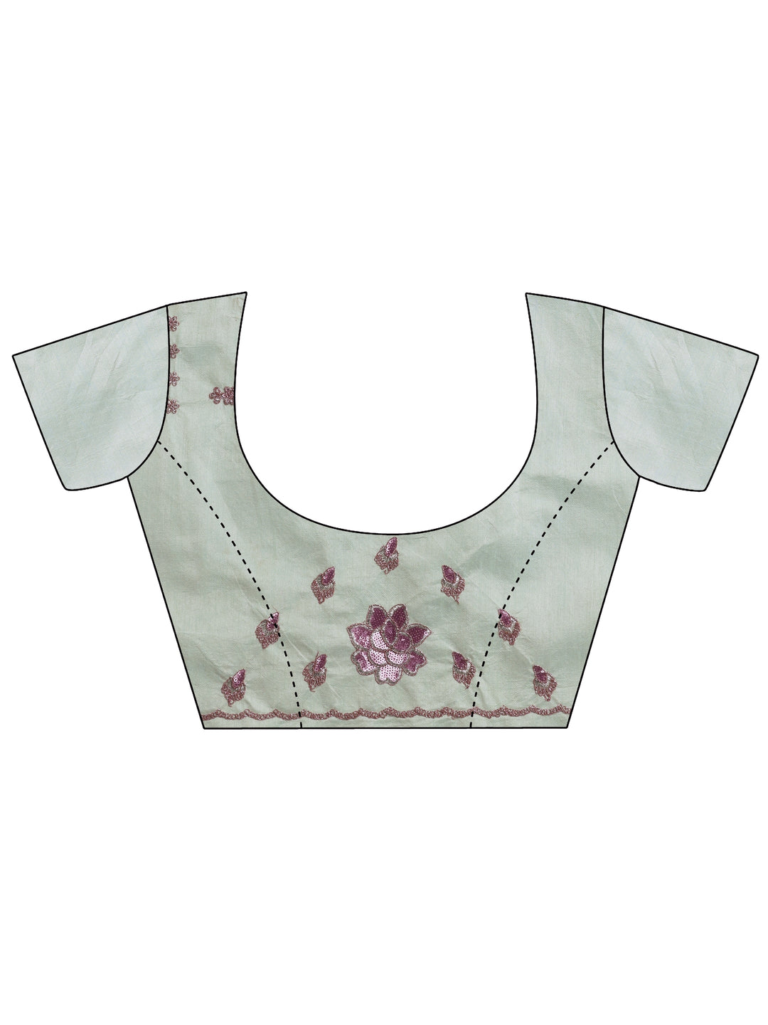  Lavender Embroidered Georgette Saree With Unstitched Blouse Piece 