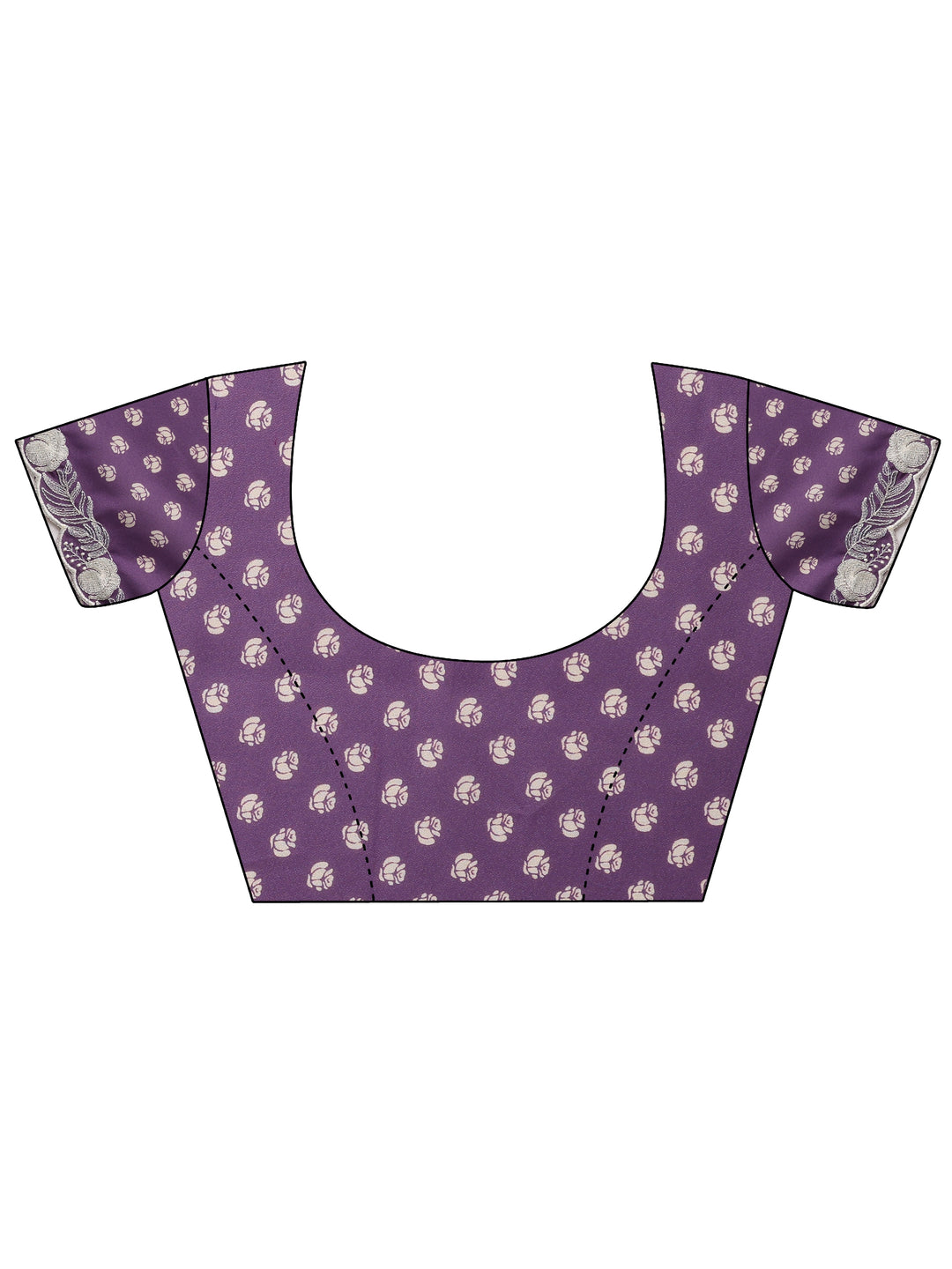  Purple Printed Georgette Sarees With Unstitched Blouse Piece 