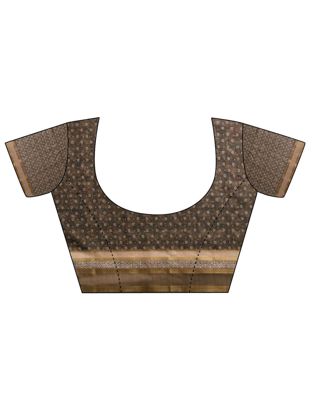  Beige Printed Silk Blend Sarees With Unstitched Blouse Piece 