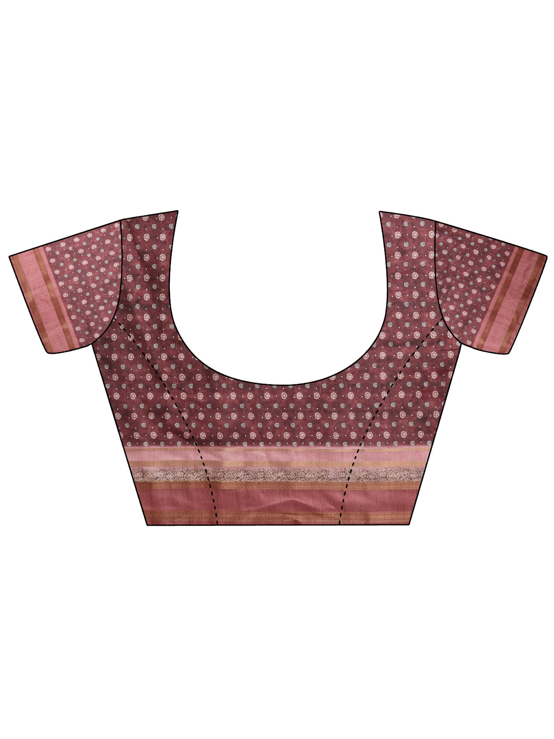  Pink Printed Silk Blend Sarees With Unstitched Blouse Piece 