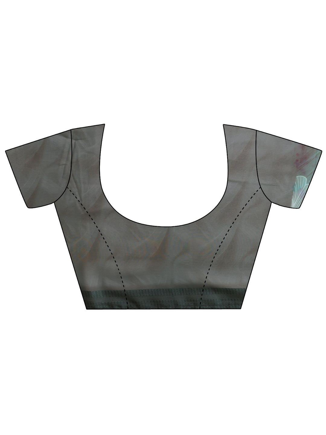  Teal Printed Georgette Saree With Unstitched Blouse Piece 