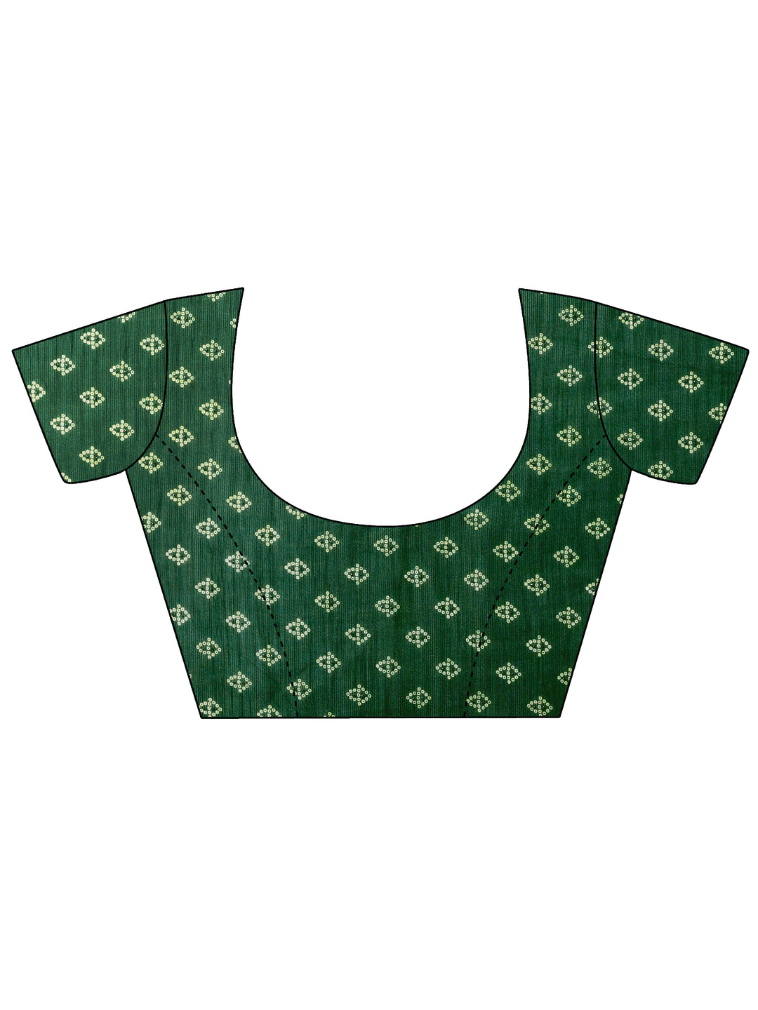  Green Bandhani Printed Chiffon Saree With Unstitched Blouse Piece 