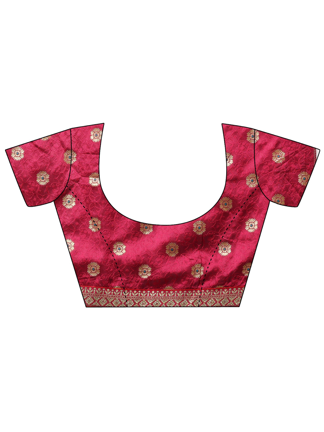  Magenta Bandhani Printed Georgette Saree With Unstitched Blouse Piece 