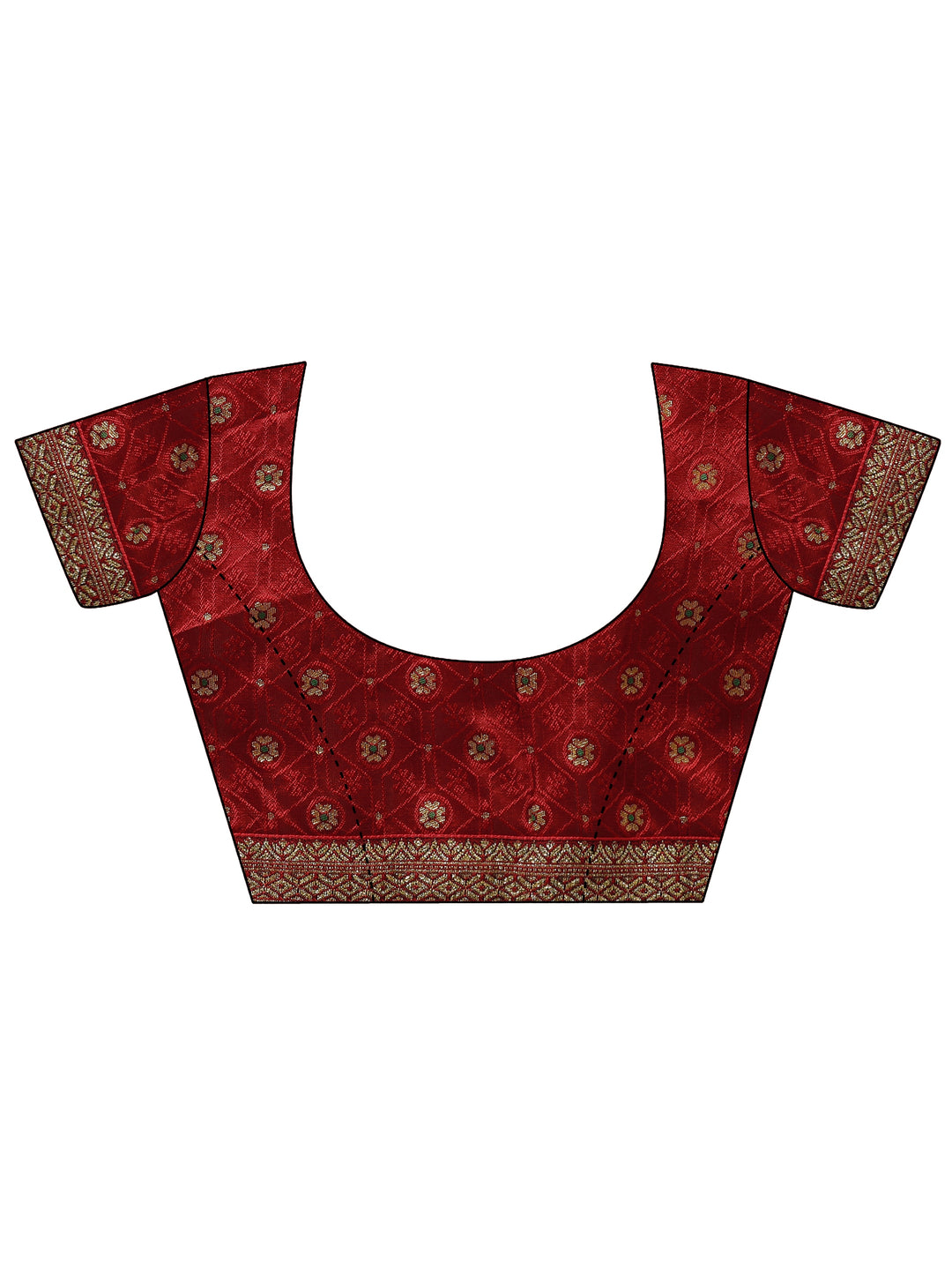  Maroon Bandhani Printed Georgette Saree With Unstitched Blouse Piece 