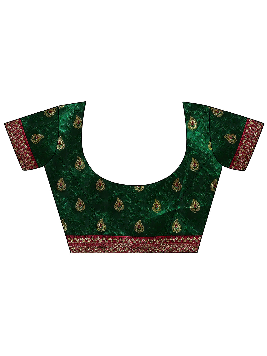  Red Bandhani Printed Georgette Saree With Unstitched Blouse Piece 