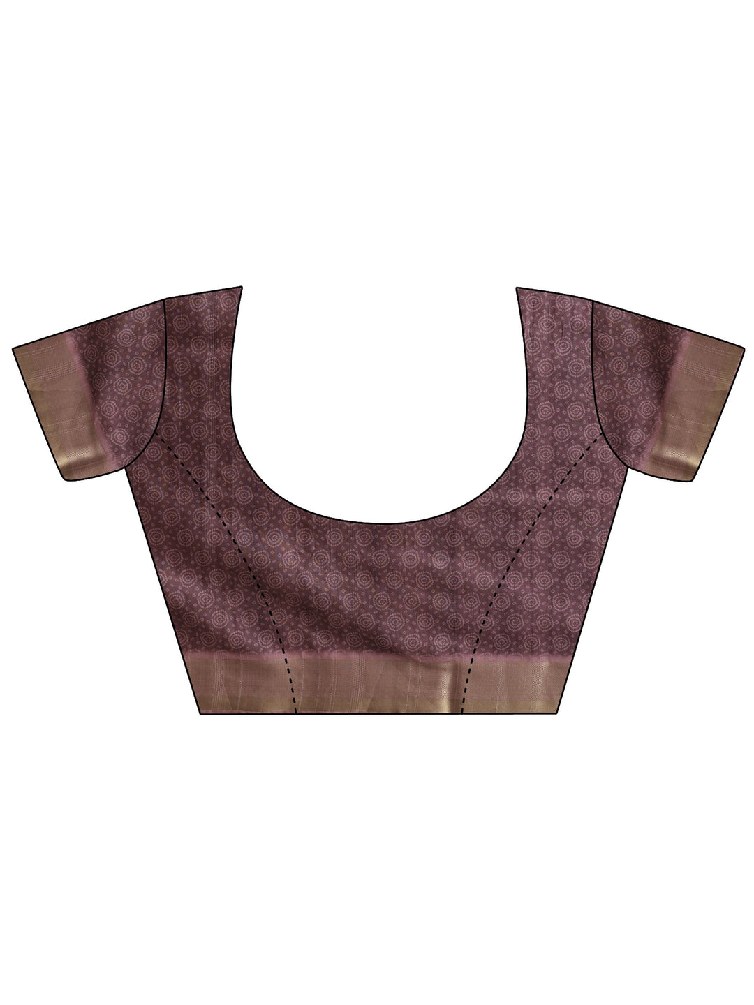  Purple Printed Silk blend Saree With Unstitched Blouse Piece 