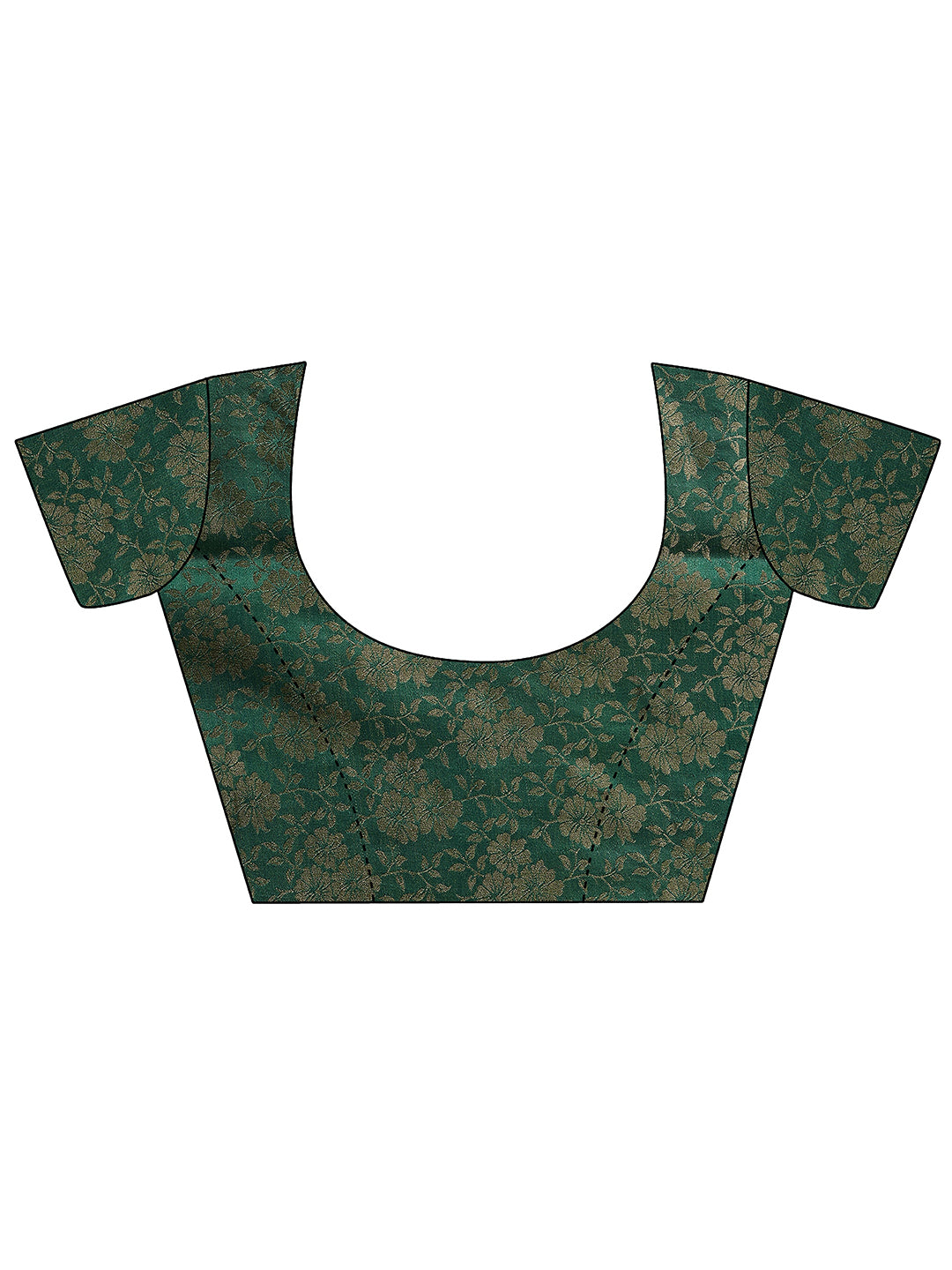  Green Printed Chiffon Sarees With Unstitched Blouse Piece 