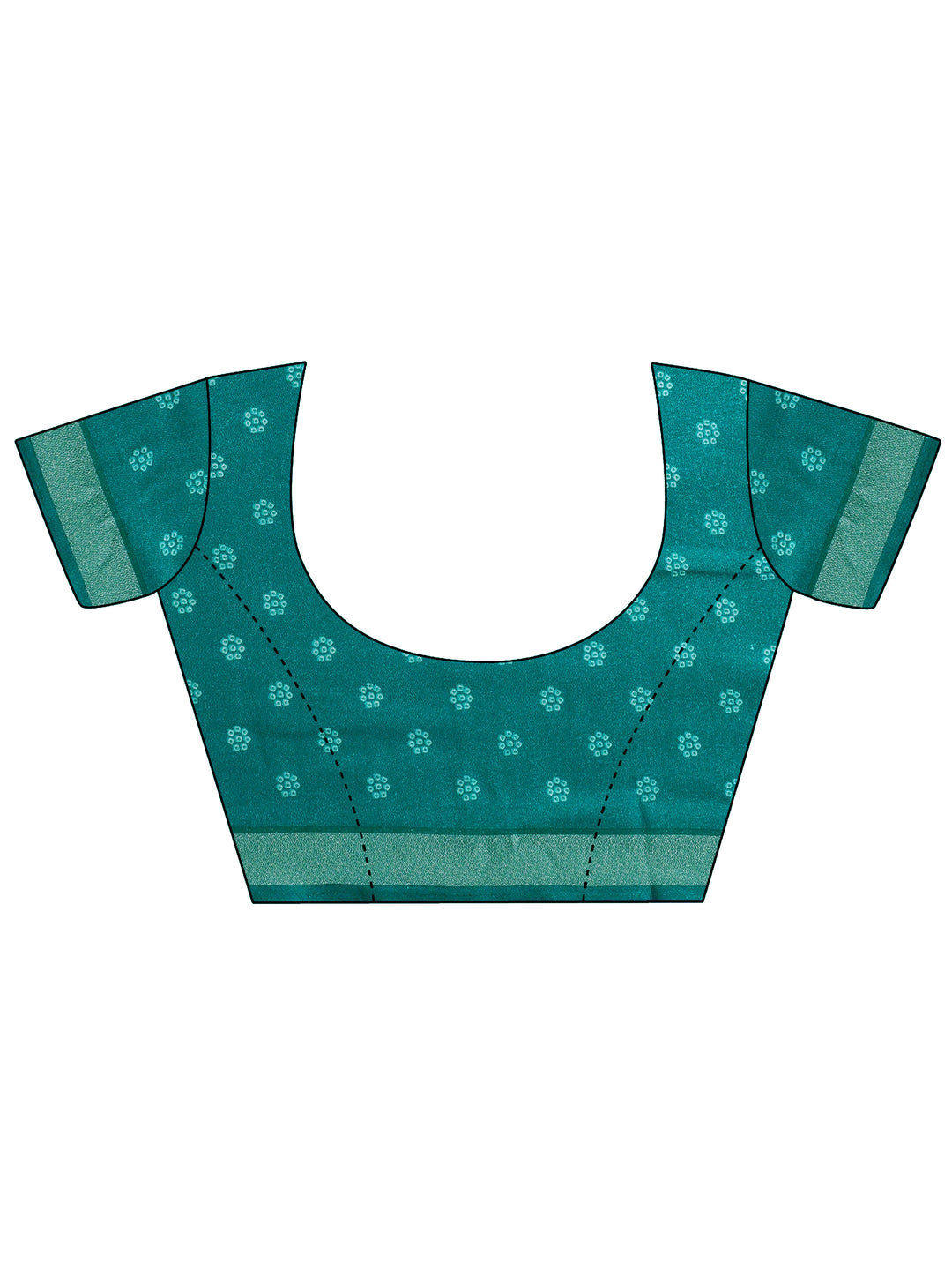  Blue Bandhani Printed Georgette Saree With Unstitched Blouse Piece 
