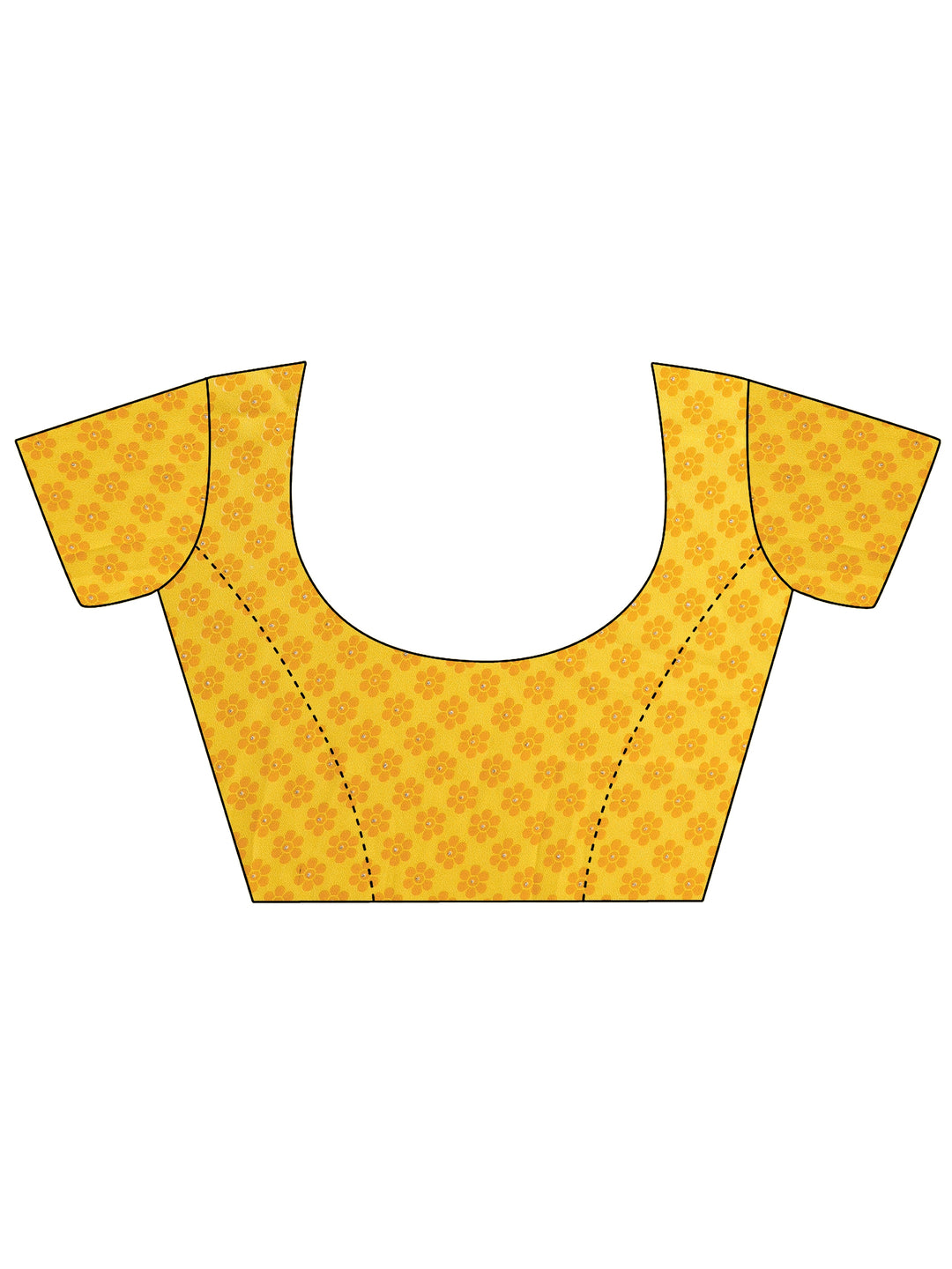  Yellow Leheriya Printed Georgette Saree With Unstitched Blouse Piece 