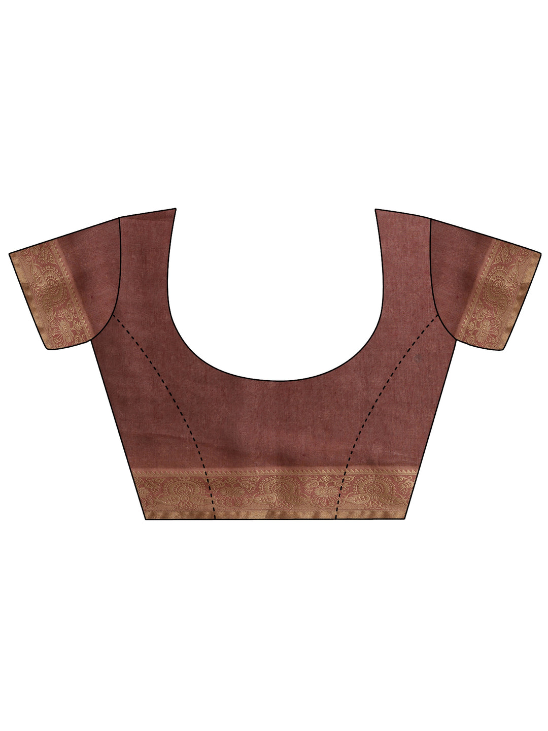  Rust Printed Cotton Blend Sarees With Unstitched Blouse Piece 