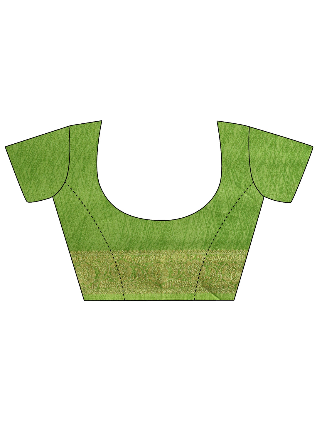  Green Printed Georgette Saree With Unstitched Blouse Piece 