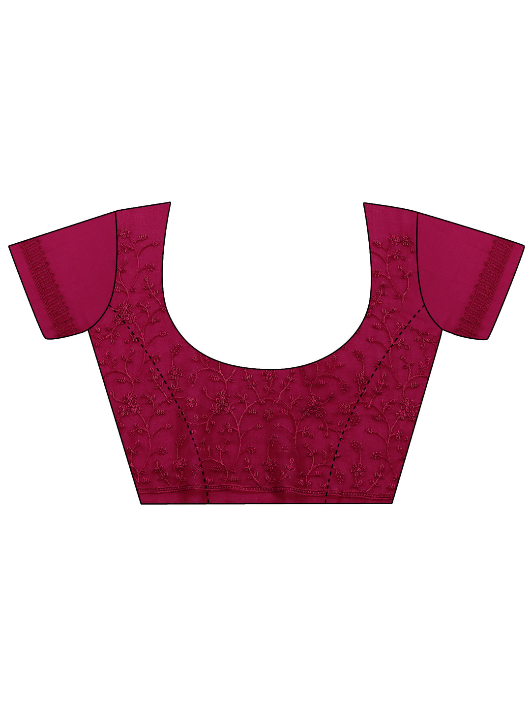  Red Embroidered Georgette Sarees With Unstitched Blouse Piece 
