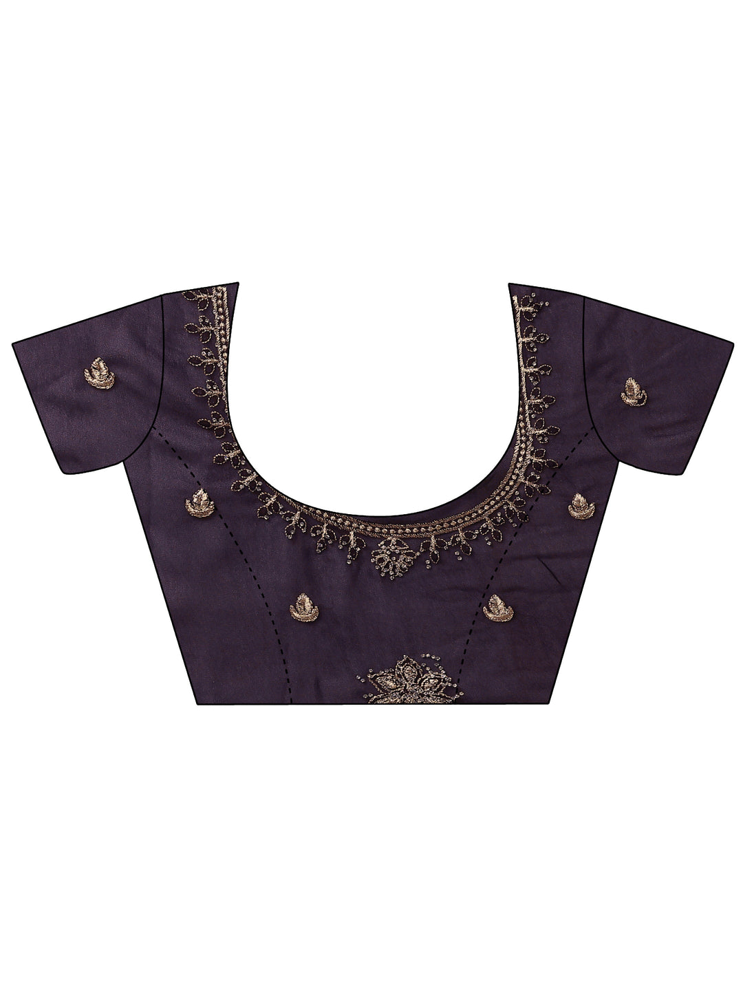  Purple Embellished Georgette Sarees With Unstitched Blouse Piece 