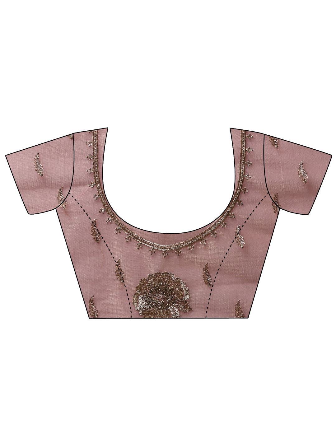  Pink Embroidered Nylon Sarees With Unstitched Blouse Piece 