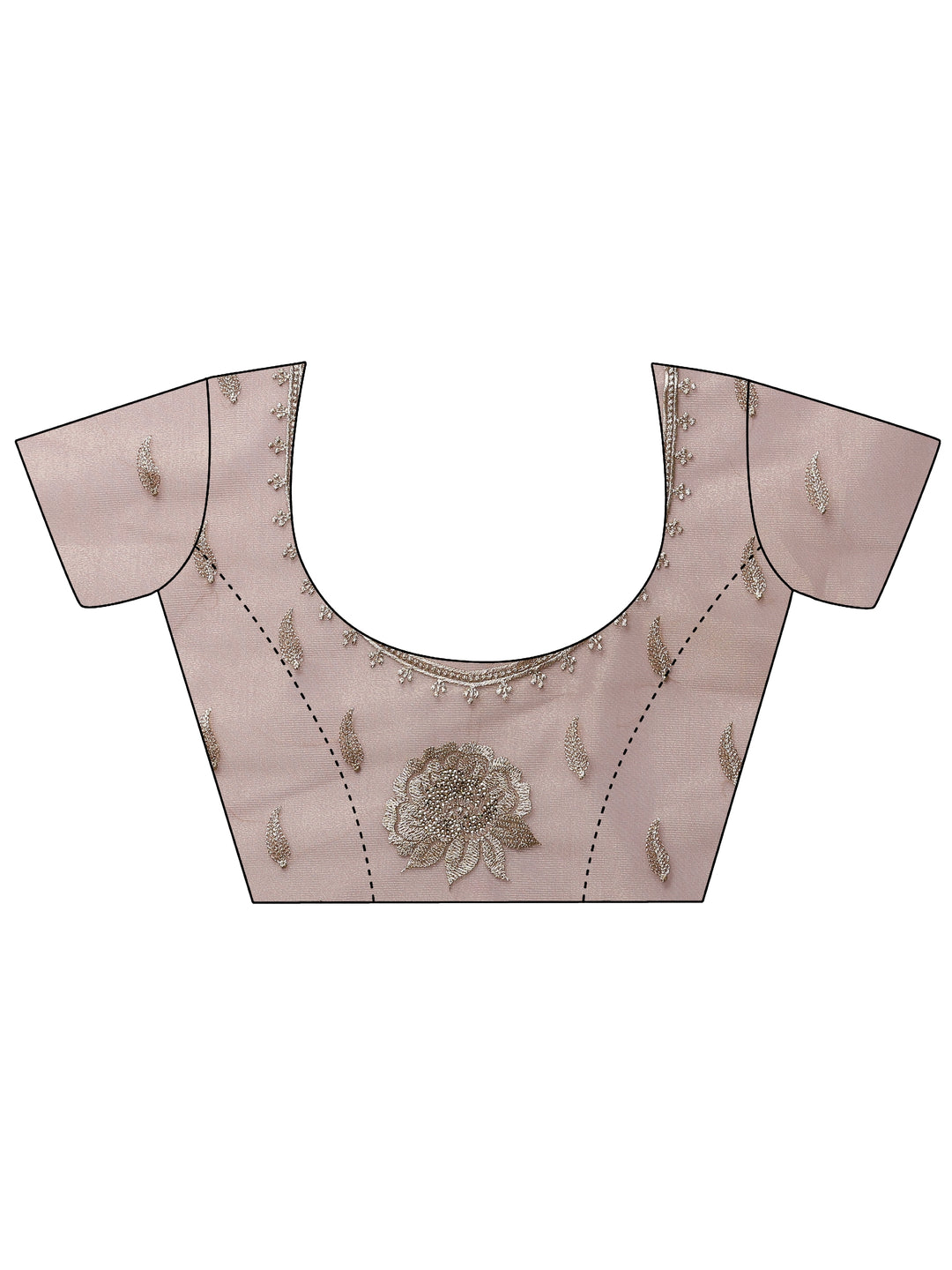  Mauve Embroidered Nylon Sarees With Unstitched Blouse Piece 