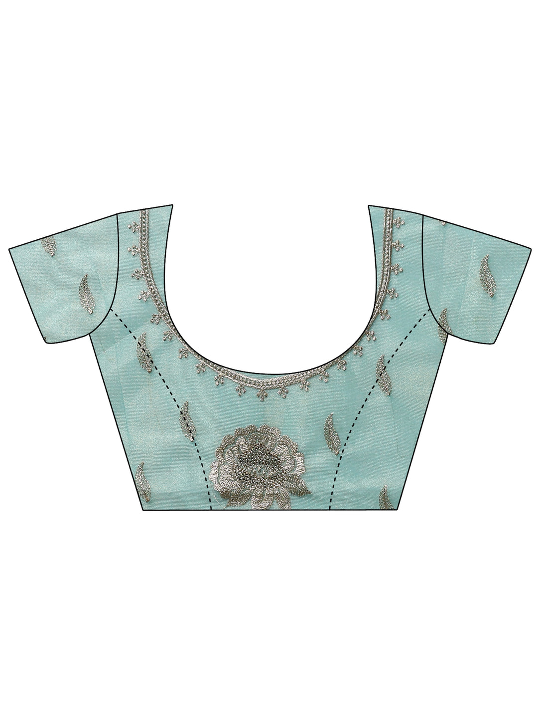  Green Embroidered Nylon Sarees With Unstitched Blouse Piece 