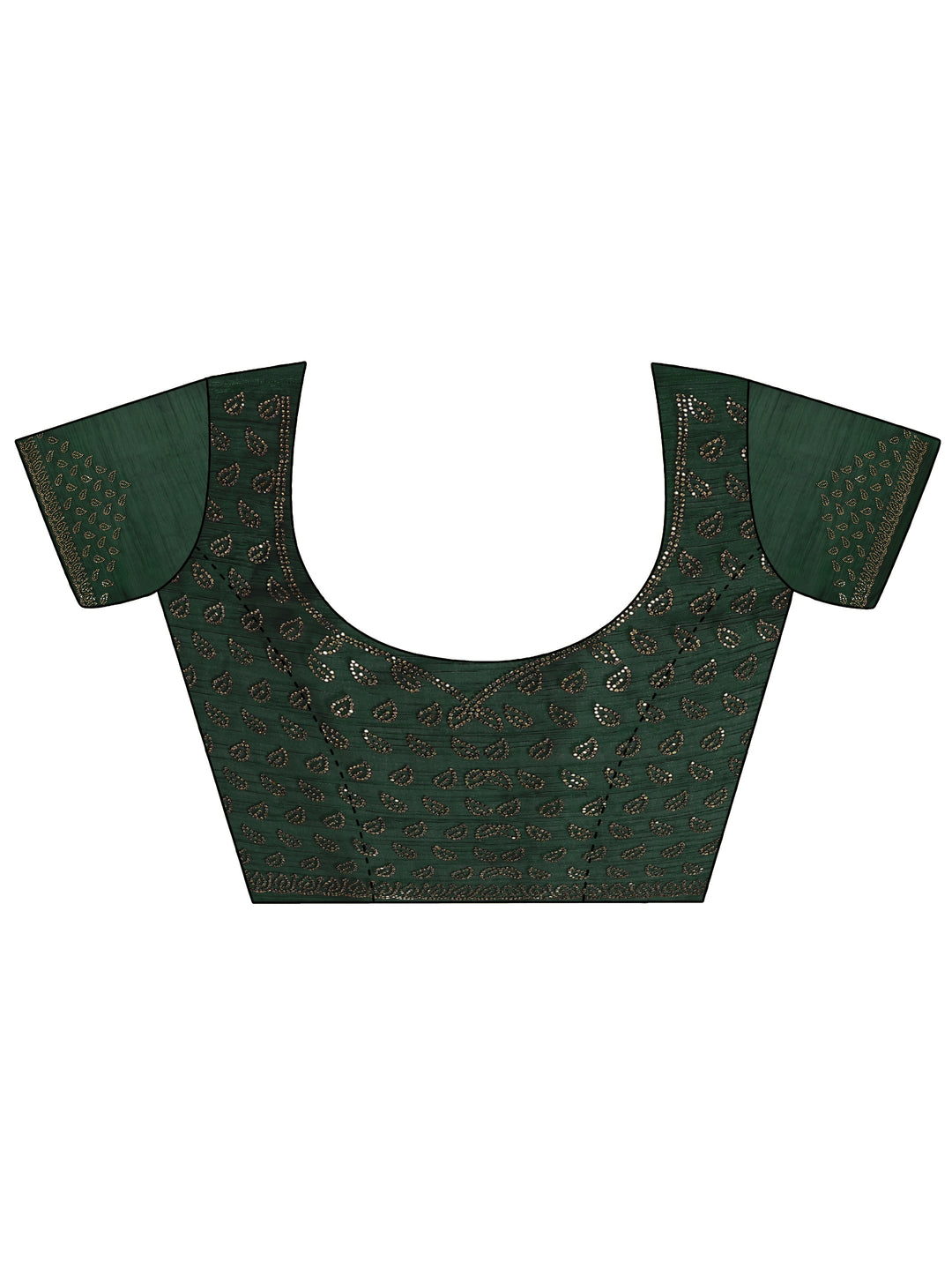  Green Embellished Organza Sarees With Unstitched Blouse Piece 