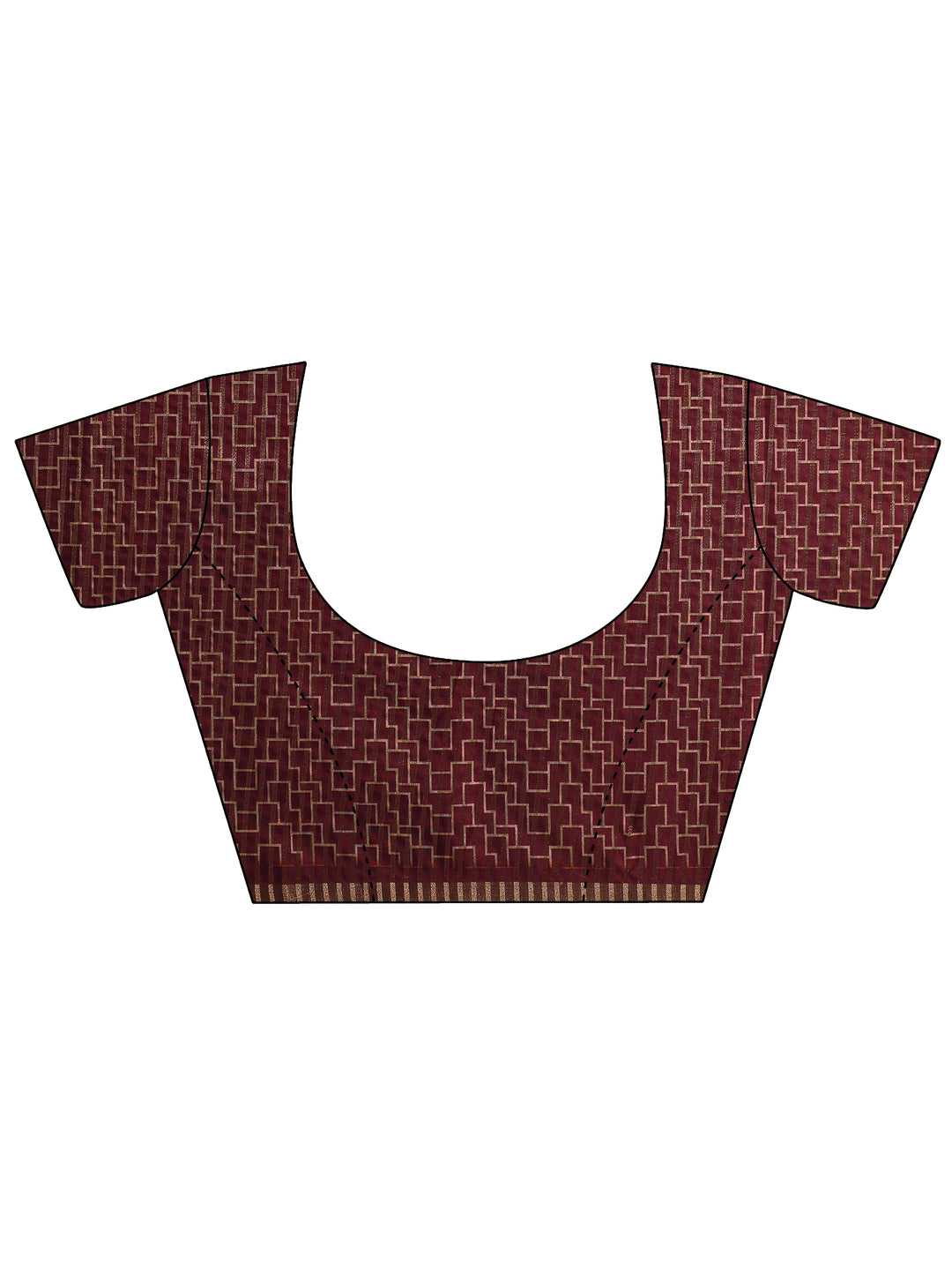  Red Printed Silk Blend Saree With Unstitched Blouse Piece 