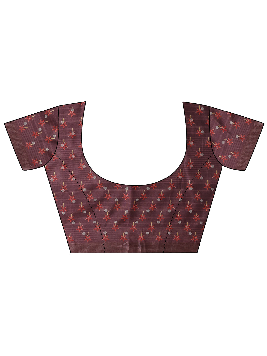  Multi Printed Silk Blend Saree With Unstitched Blouse Piece 
