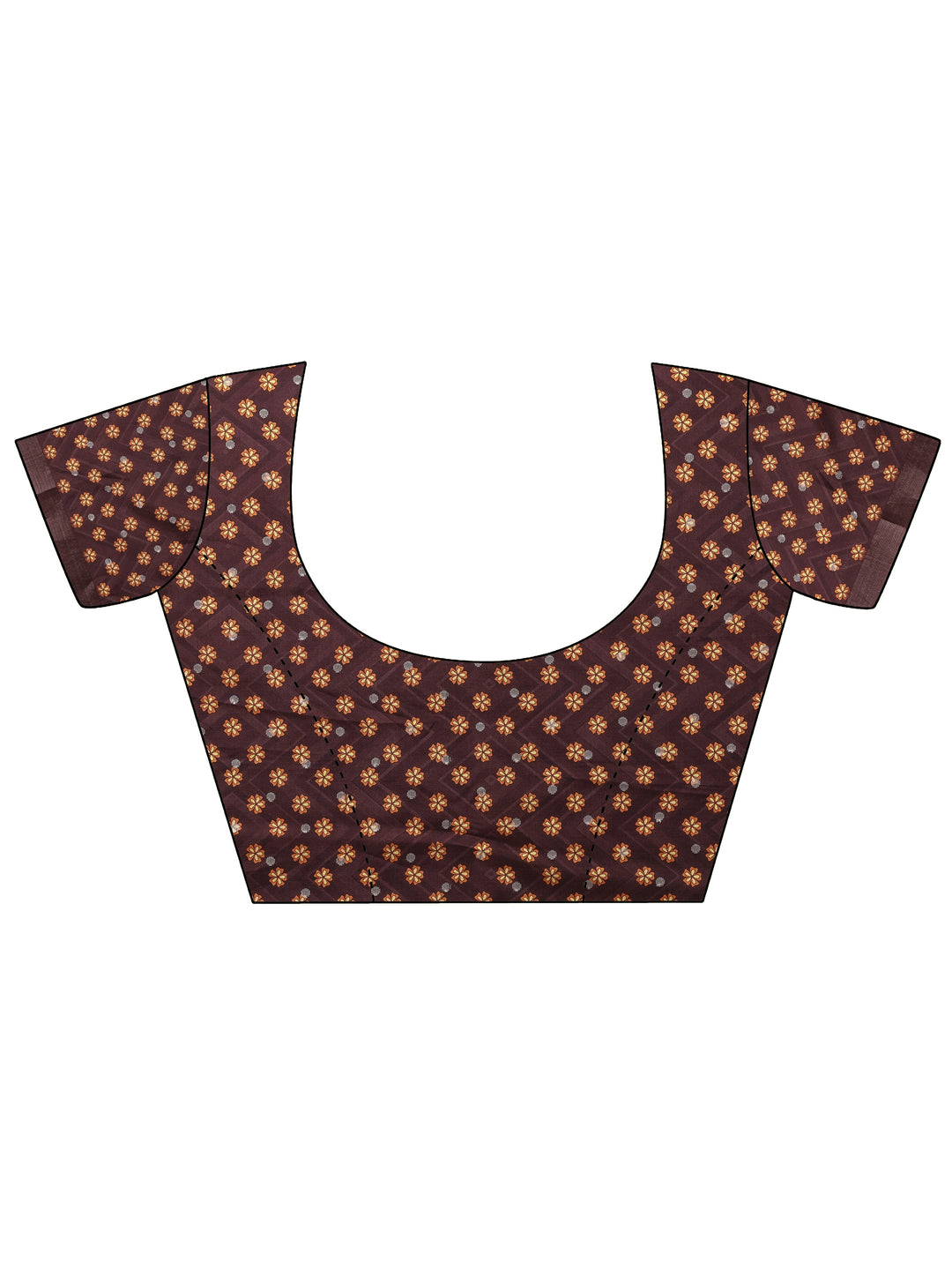  Multi Printed Silk Blend Saree With Unstitched Blouse Piece 