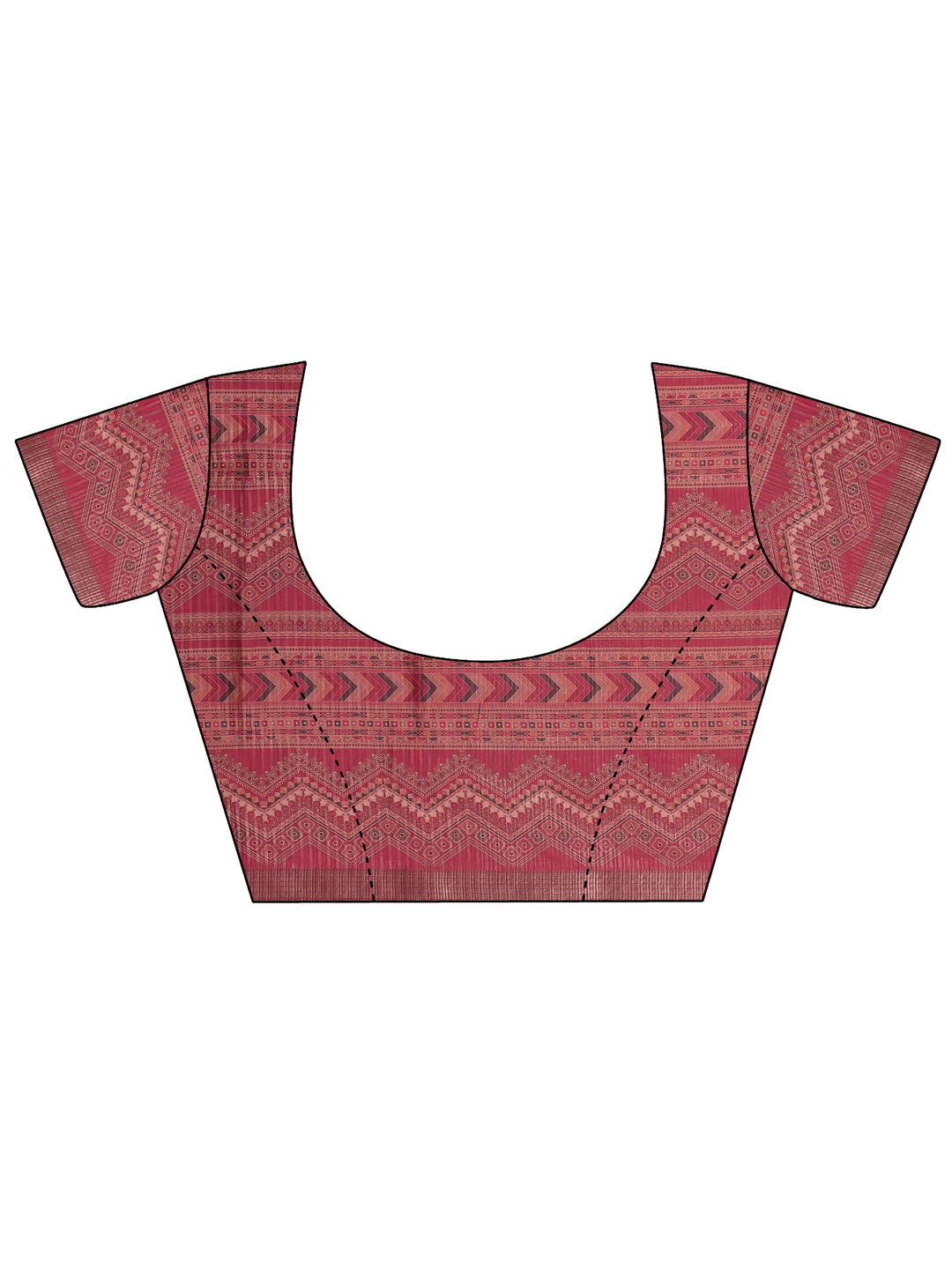  Red Printed Silk Blend Sarees With Unstitched Blouse Piece 