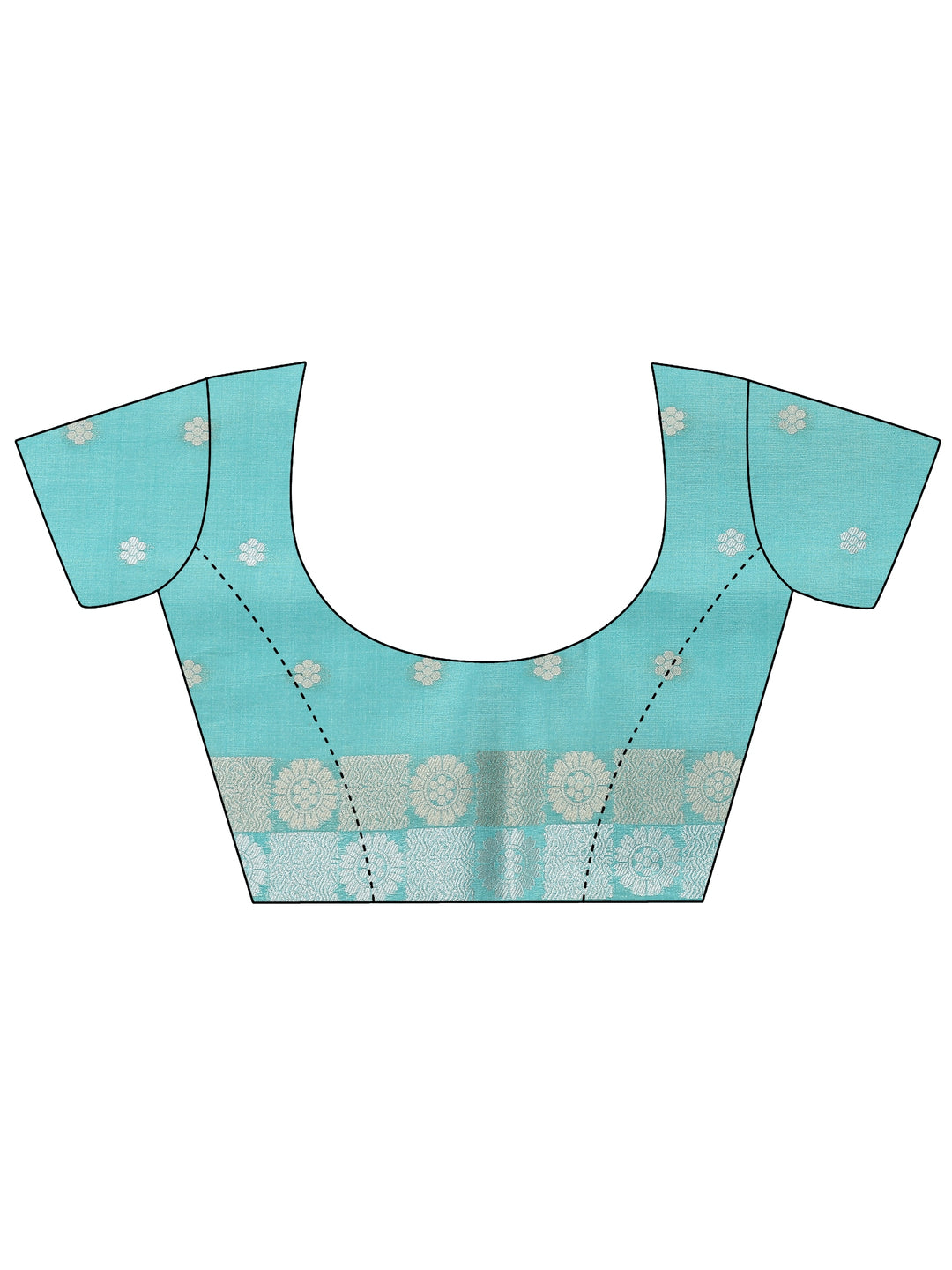  Blue Woven Design Silk Blend Saree With Unstitched Blouse Picece 