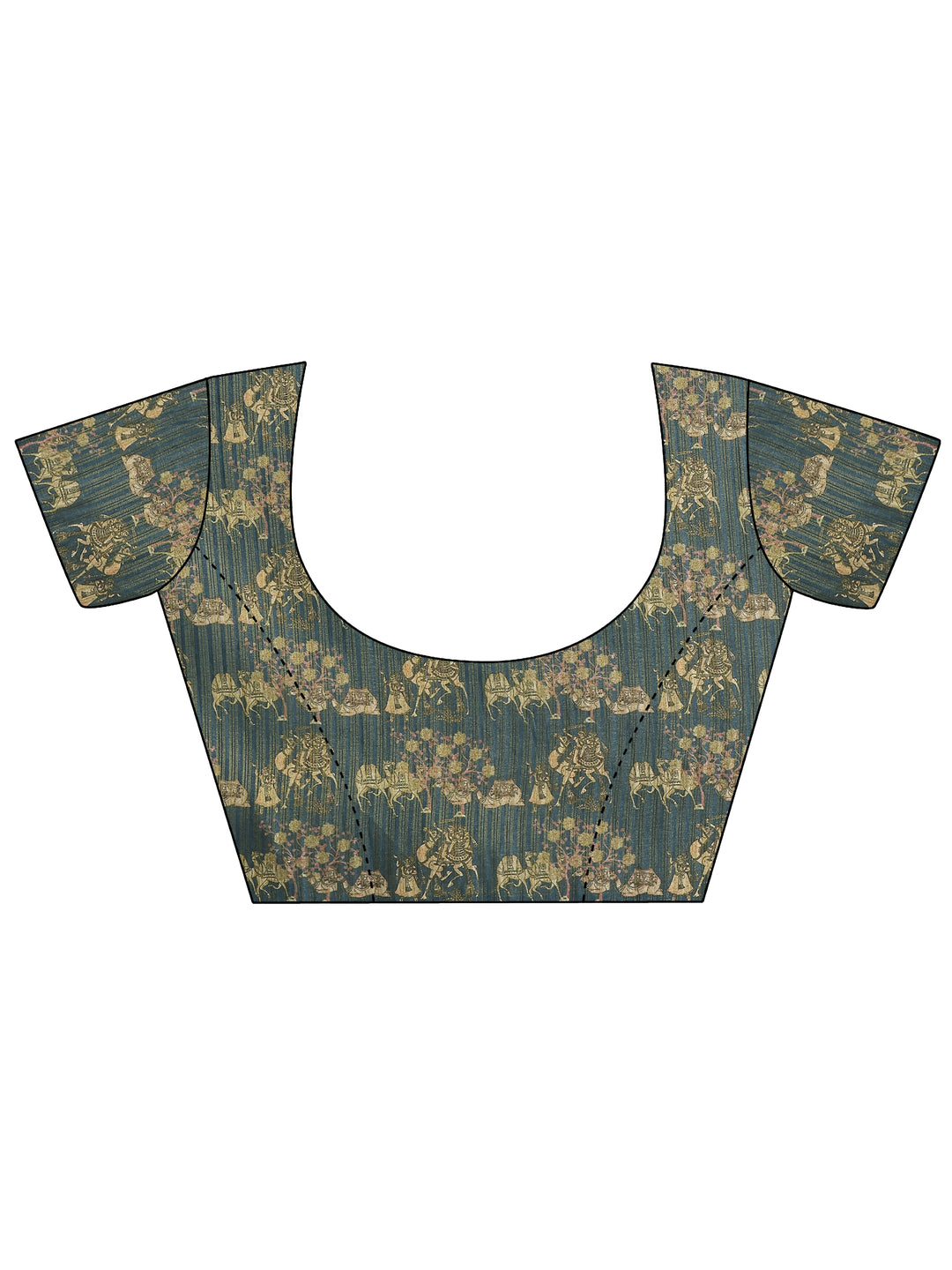  Blue Woven Design Silk Blend Saree With Unstitched Blouse Piece 