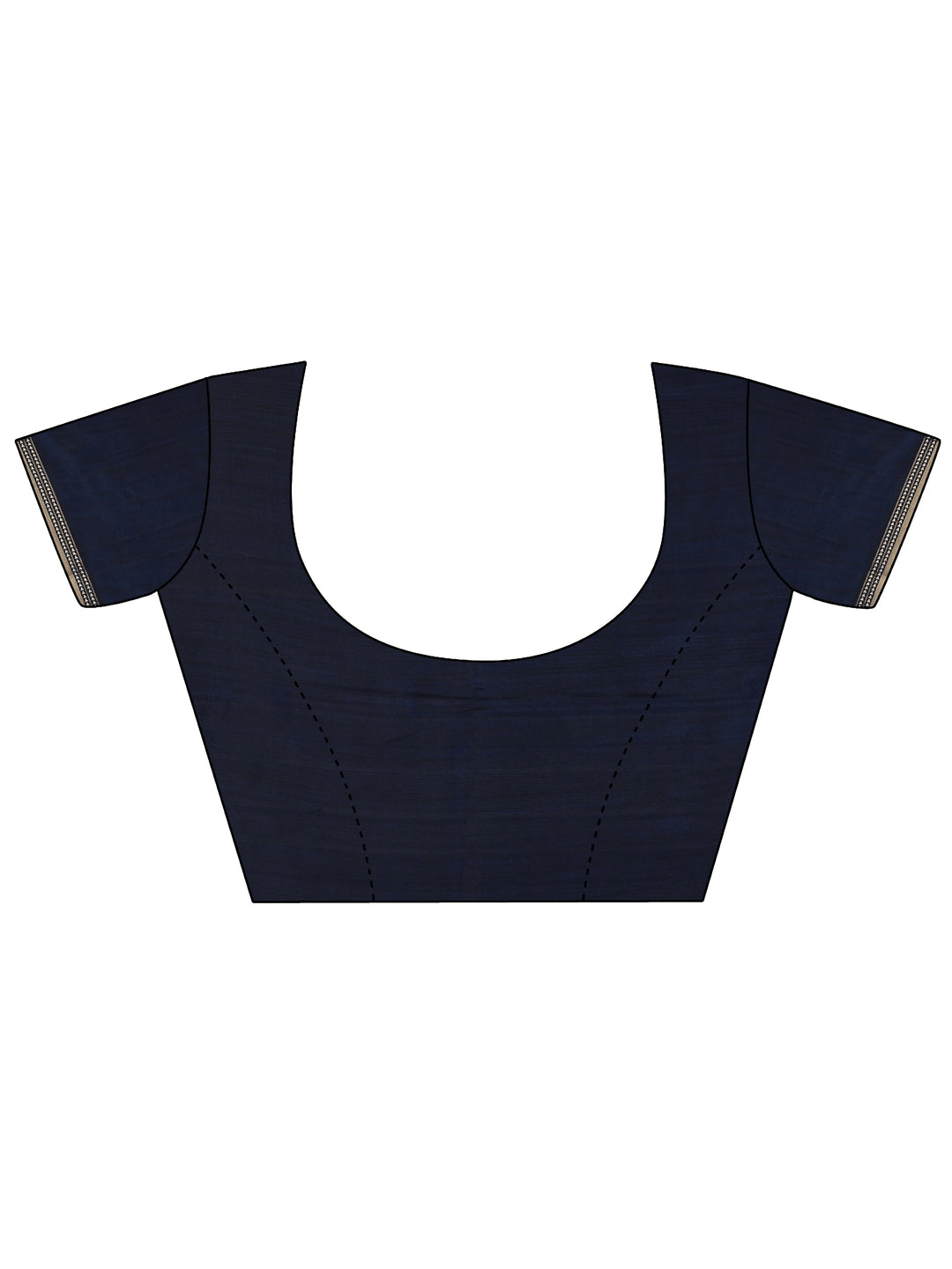  Blue Printed Silk Blend Saree With Unstitched Blouse Piece 