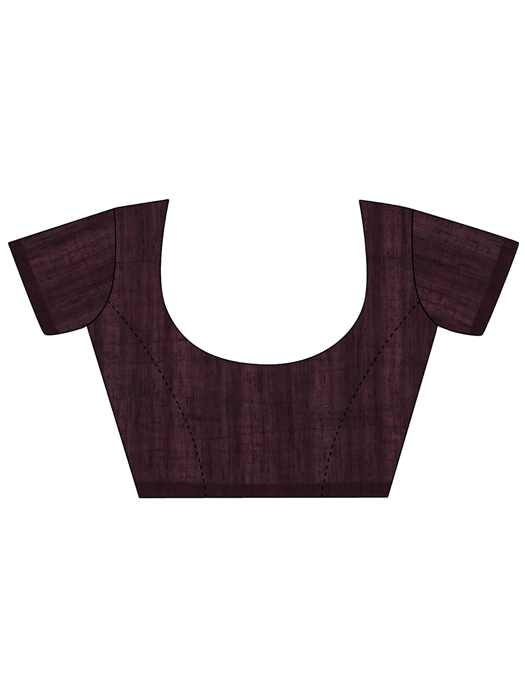  Burgundy Printed Silk Blend Saree With Unstitched Blouse Piece 