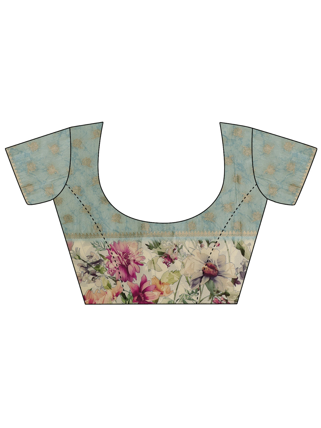  Blue Woven Design Silk Blend Saree With Unstitched Blouse Piece 