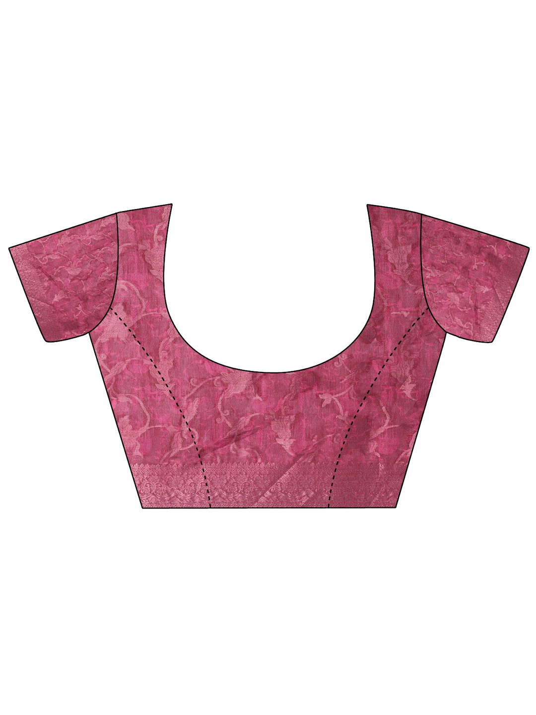  Maroon Printed Silk Blend Saree With Unstitched Blouse Piece 