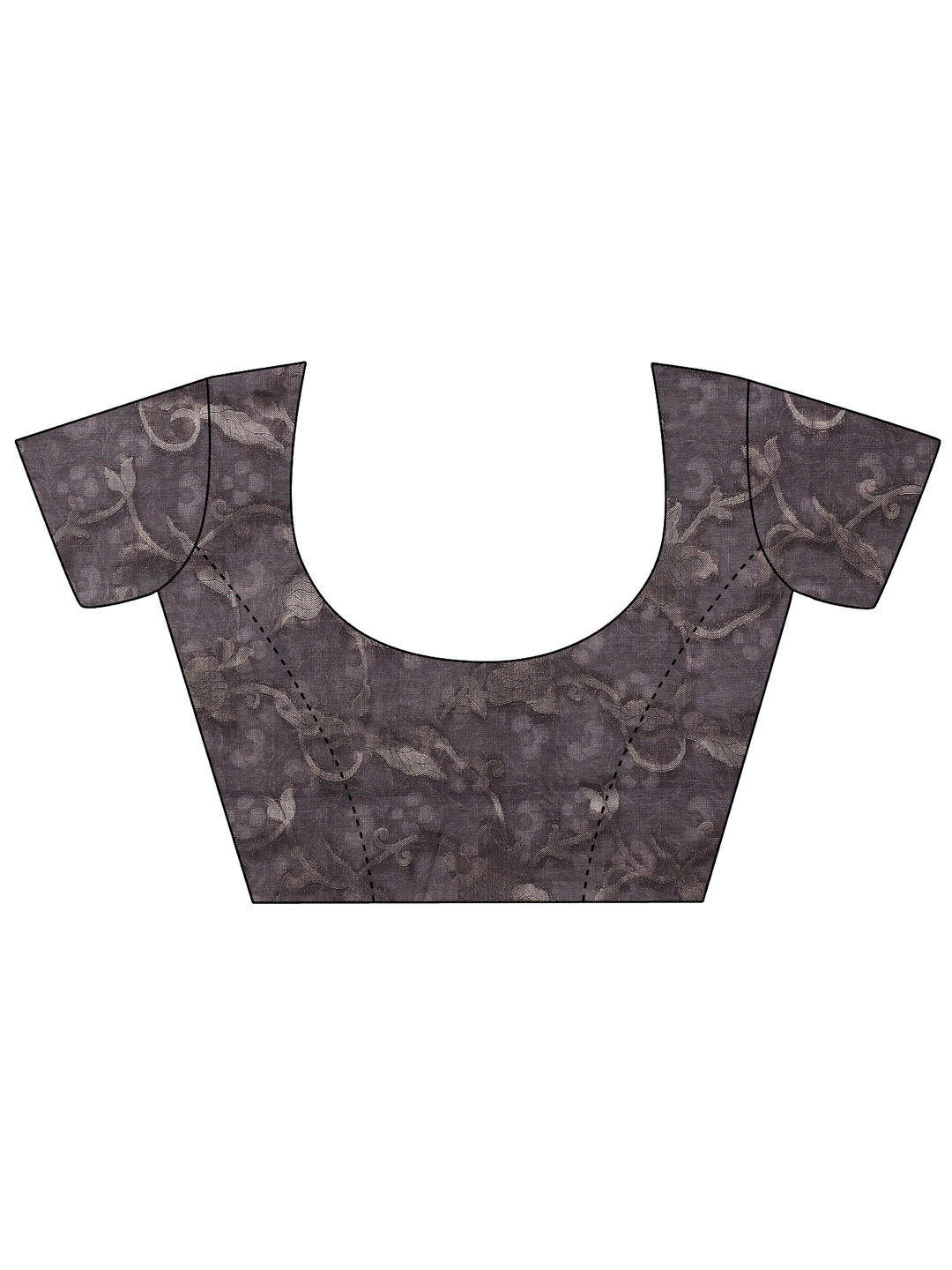  Black Printed Silk Blend Saree With Unstitched Blouse Piece 