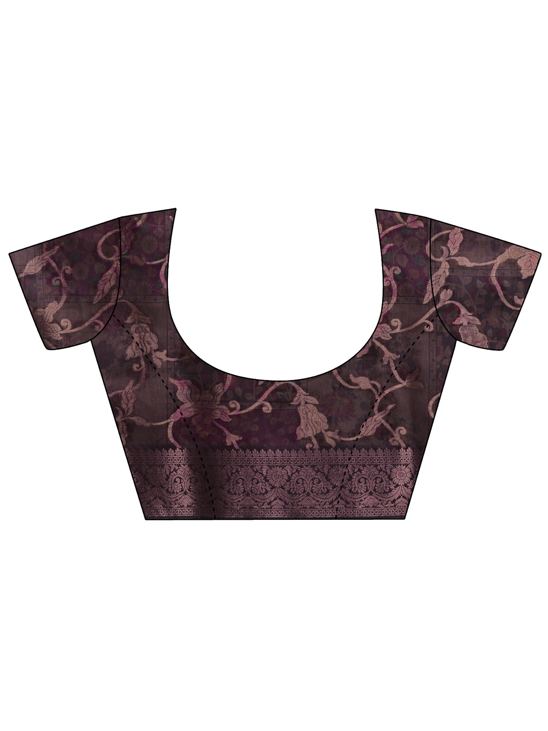  Multi Printed Silk Blend Saree With Unstitched Blouse Piece 