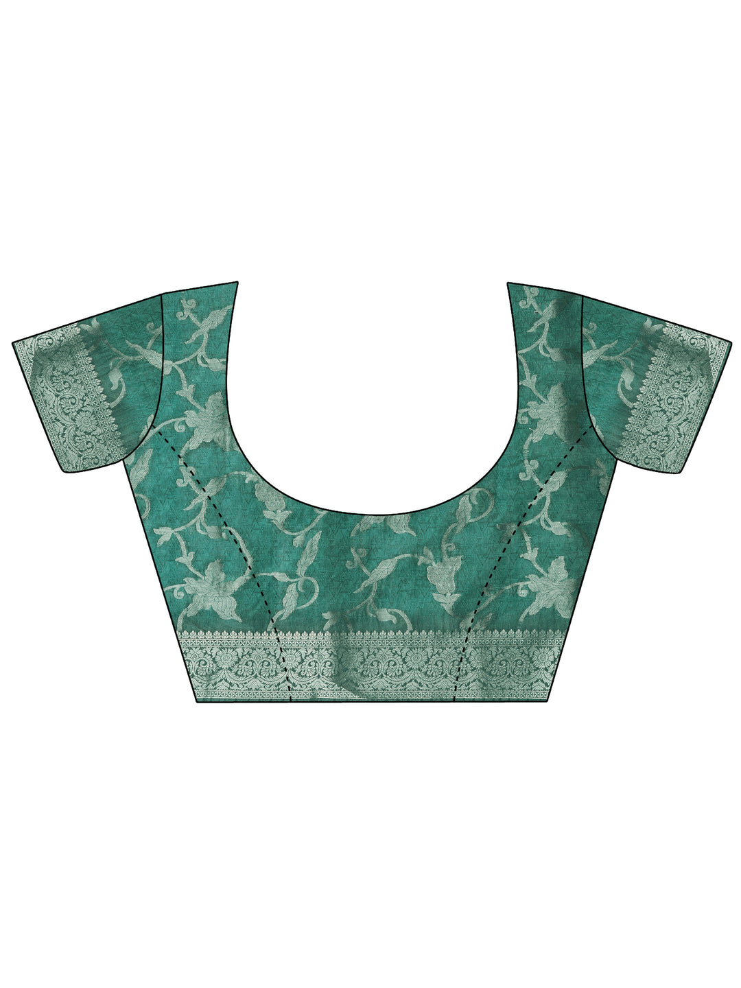  Beige Tribal Printed Silk Blend Saree With Unstitched Blouse Piece 