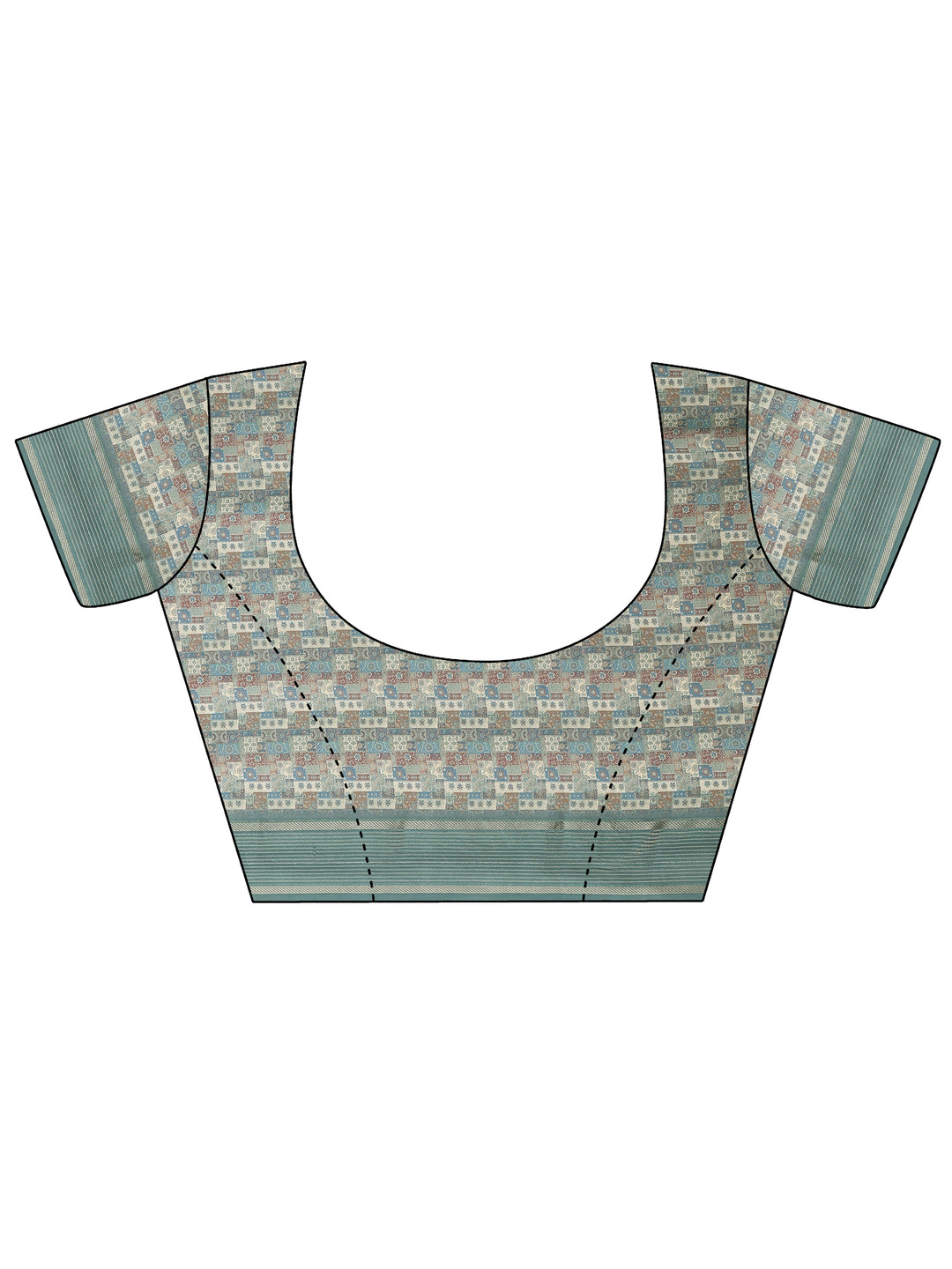  Blue Printed Pure Georgette Saree With Unstitched Blouse Piece 