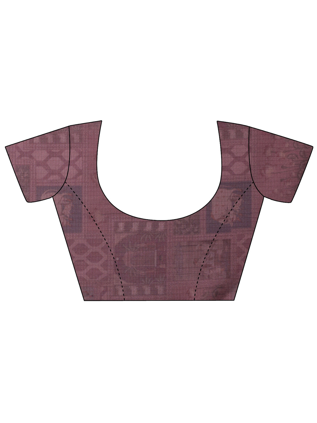  Purple Tribal Printed Kota Saree With Unstitched Blouse Piece 