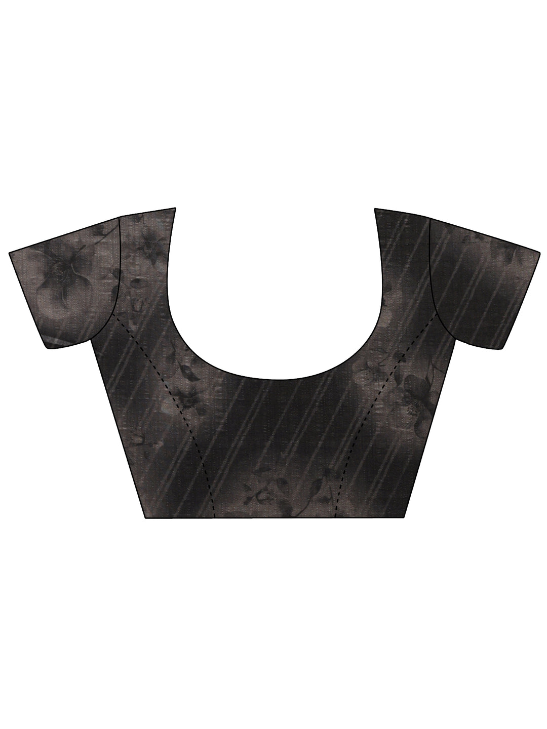  Black Leheriya Printed Chinon Saree With Unstitched Blouse Piece 