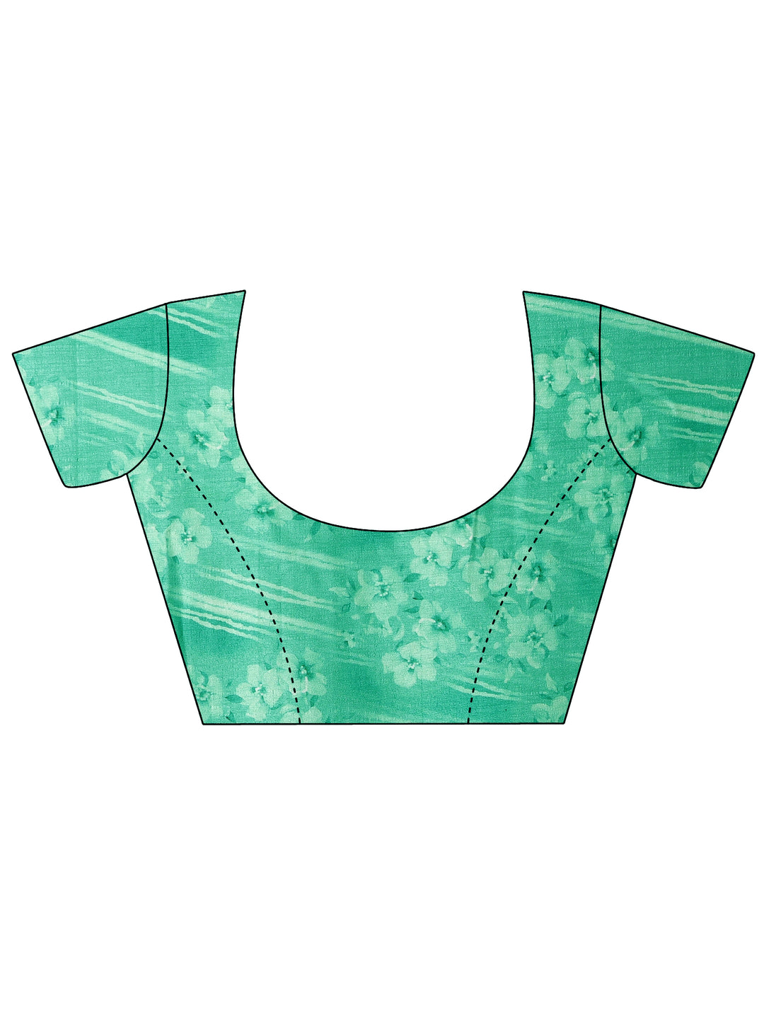  Green Leheriya Printed Chinon Saree With Unstitched Blouse Piece 