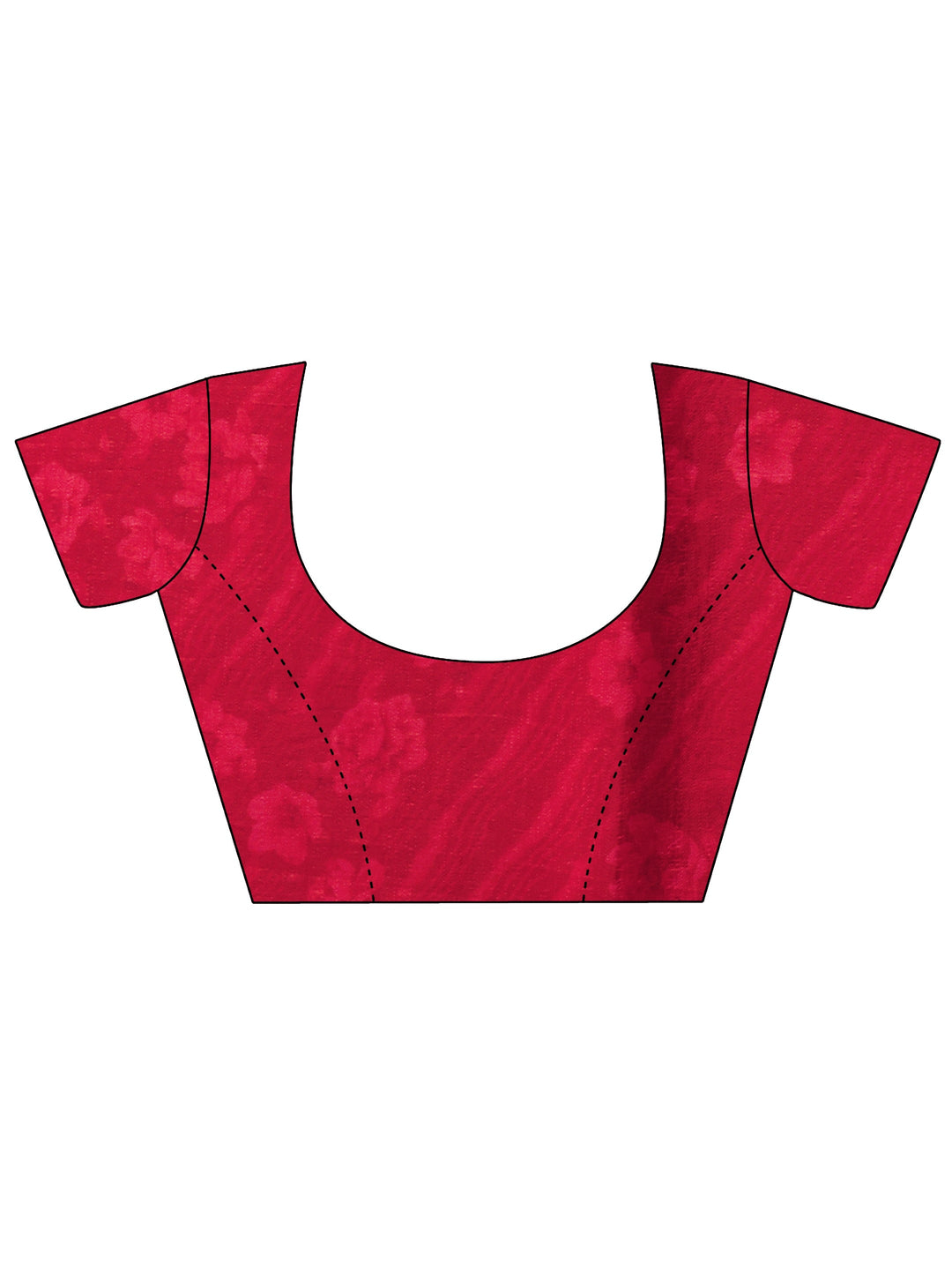  Red Bandhani Printed Chinon Saree With Unstitched Blouse Piece 