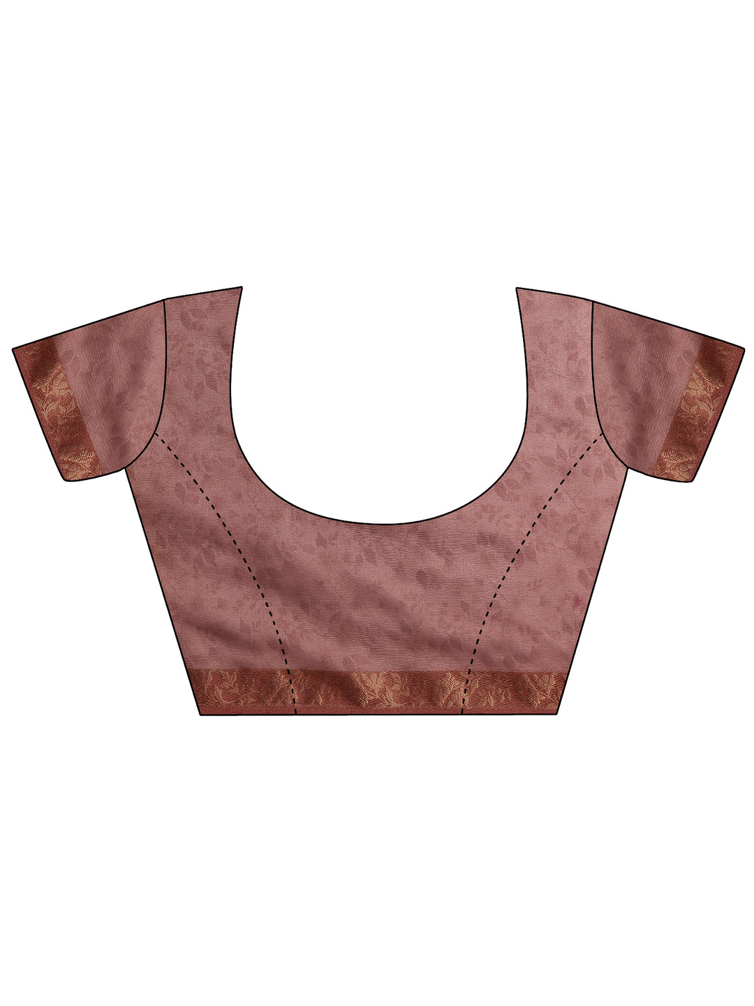  Gold Printed Chinon Saree With Unstitched Blouse Piece 