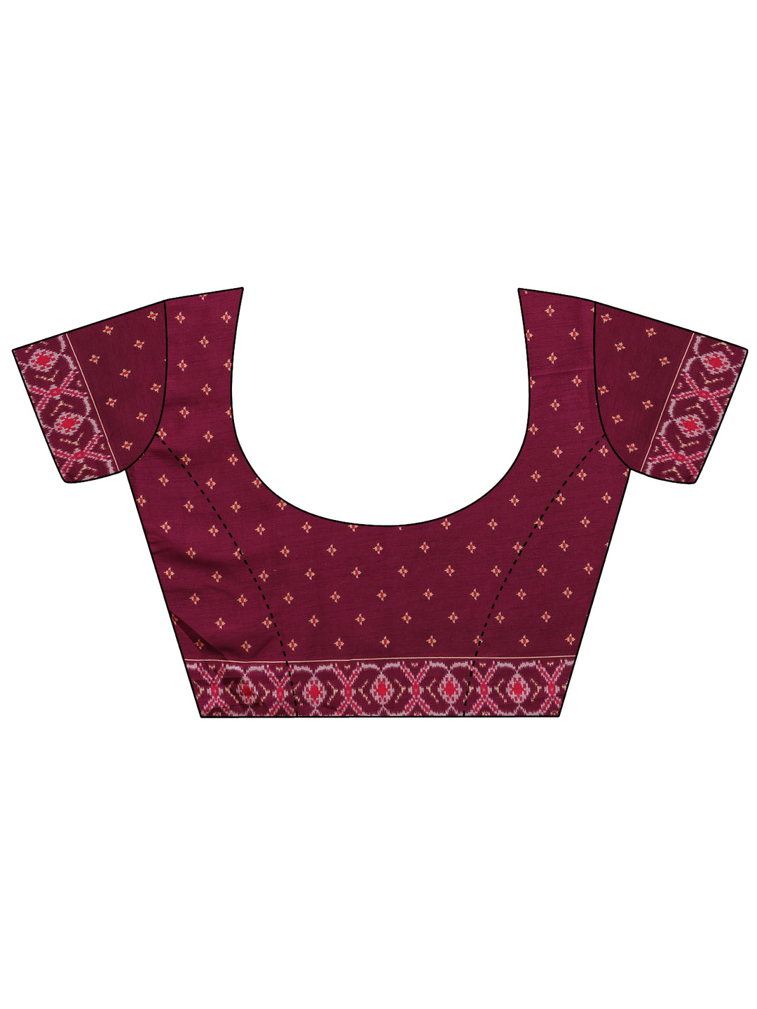  Magenta Printed Silk Blend Saree With Unstitched Blouse Piece 