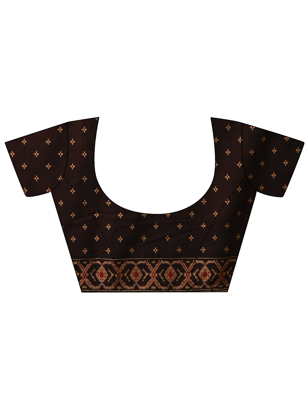  Red Printed Silk Blend Saree With Unstitched Blouse Piece 