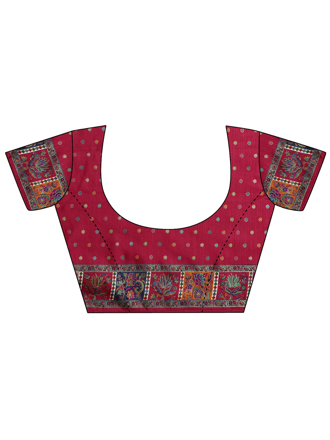  White Printed Silk Blend Saree With Unstitched Blouse Piece 